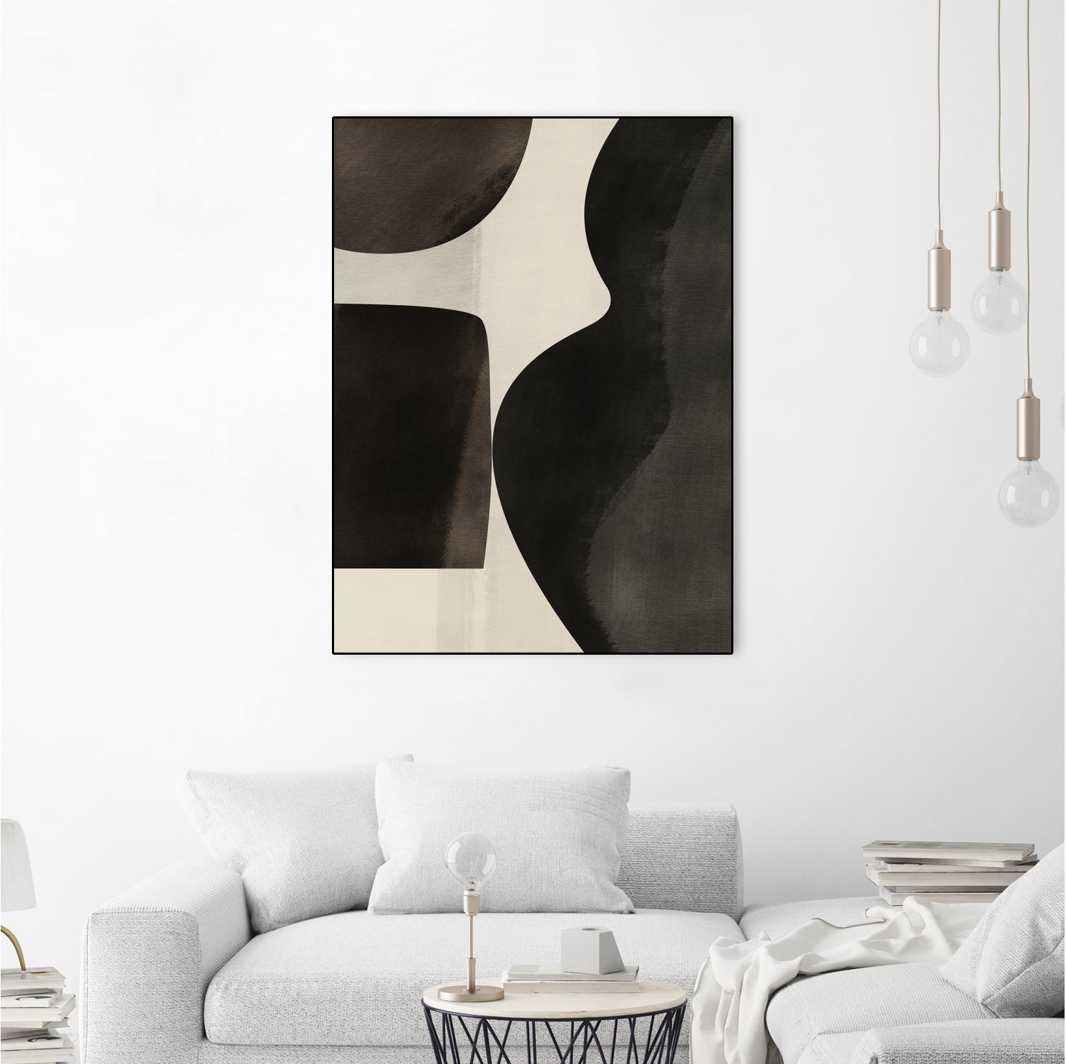 Black Abstract Collage by Little on GIANT ART - illustration beige