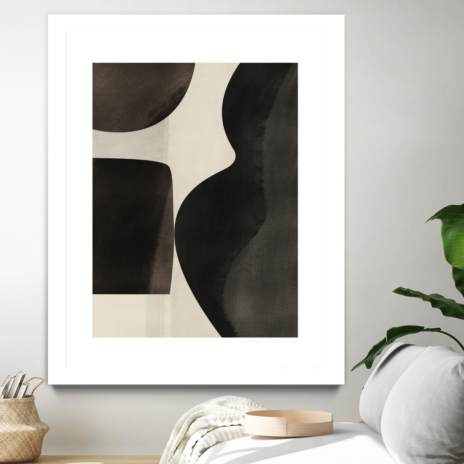 Black Abstract Collage by Little on GIANT ART - illustration beige