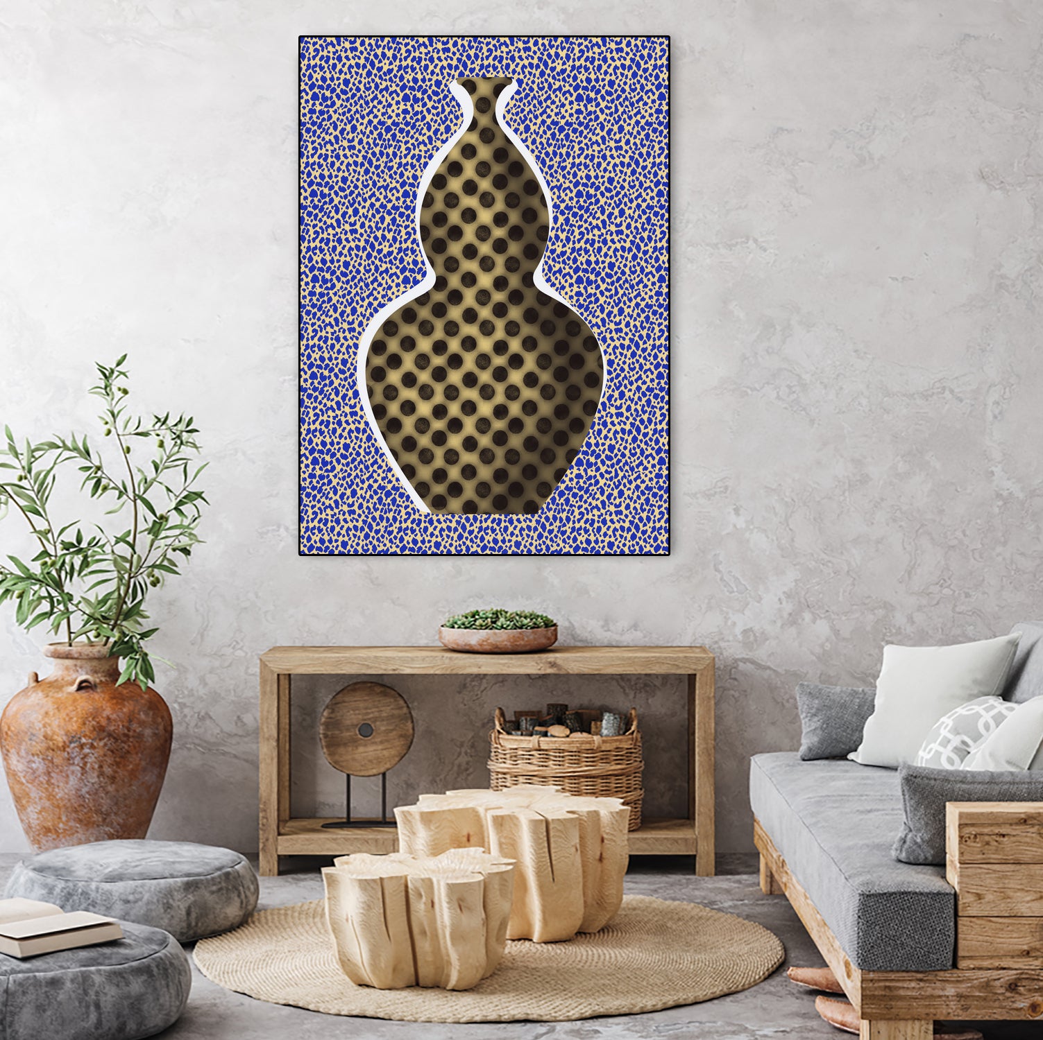 Polka Dot Vase by Little on GIANT ART - illustration vase