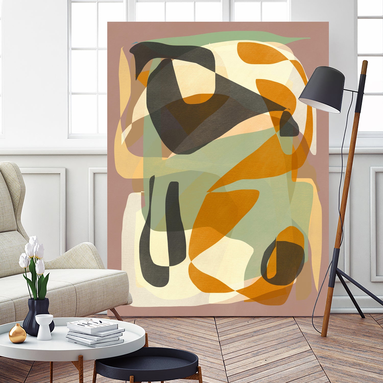 Luminous Ochre Abstract Infinity by Little Dean on GIANT ART - abstract