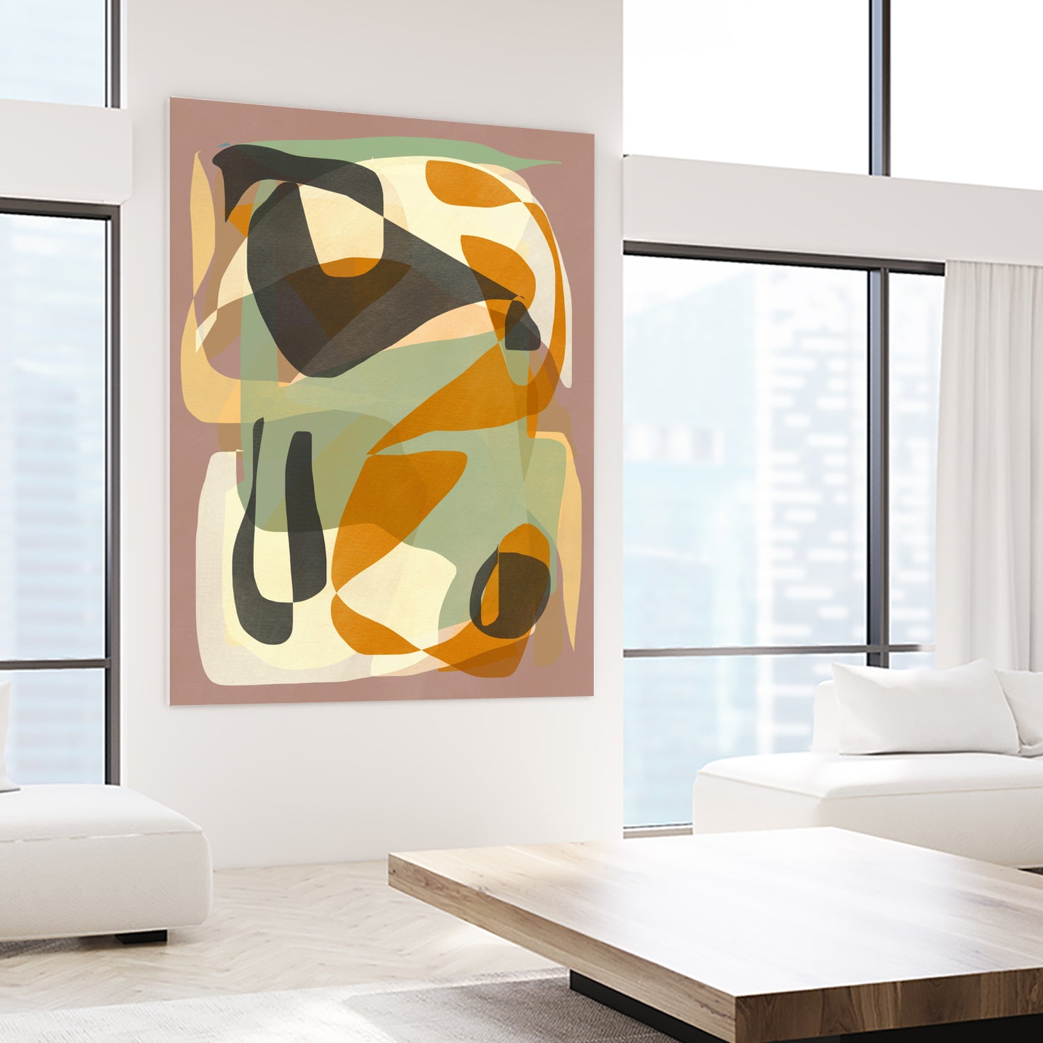 Luminous Ochre Abstract Infinity by Little Dean on GIANT ART - abstract