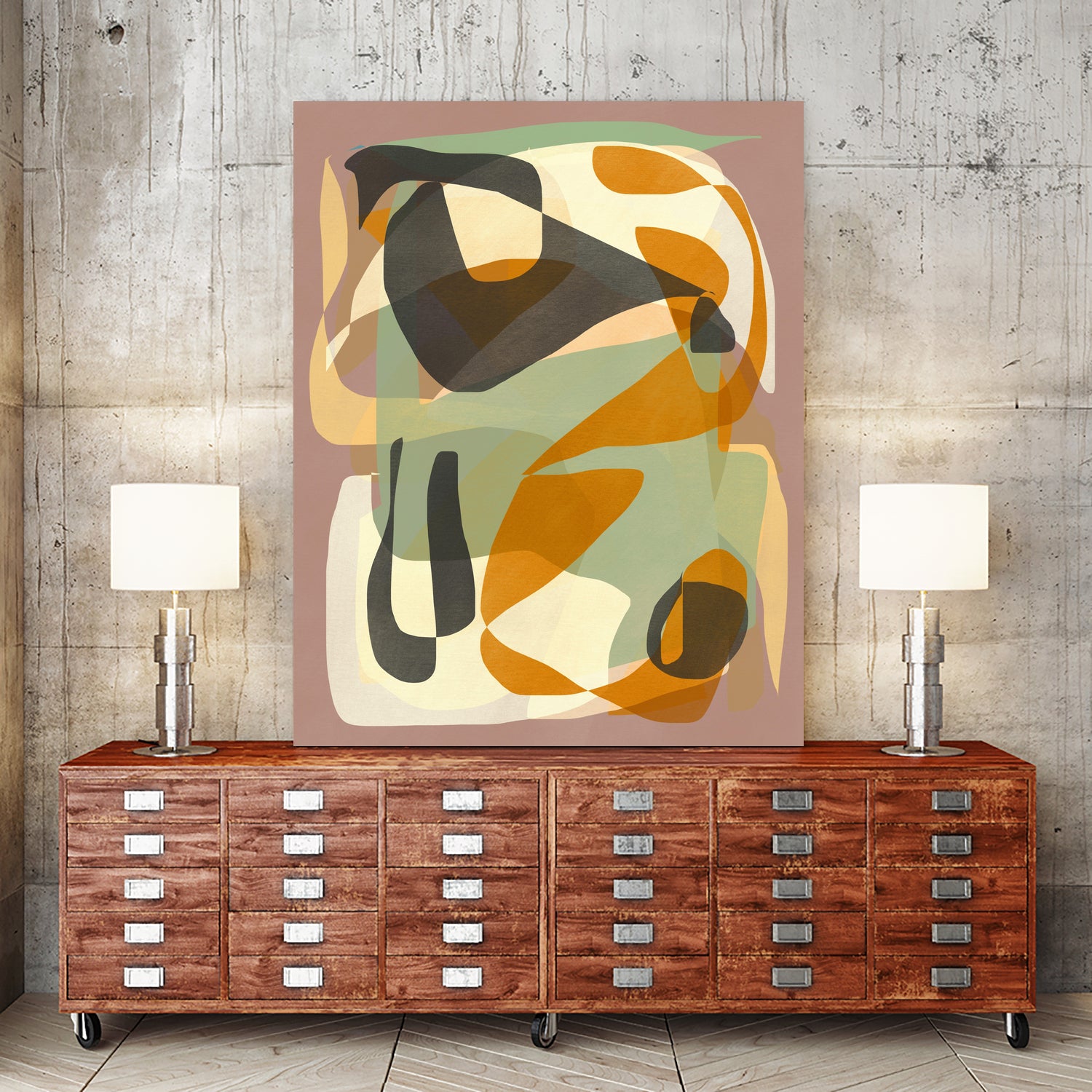Luminous Ochre Abstract Infinity by Little Dean on GIANT ART - abstract