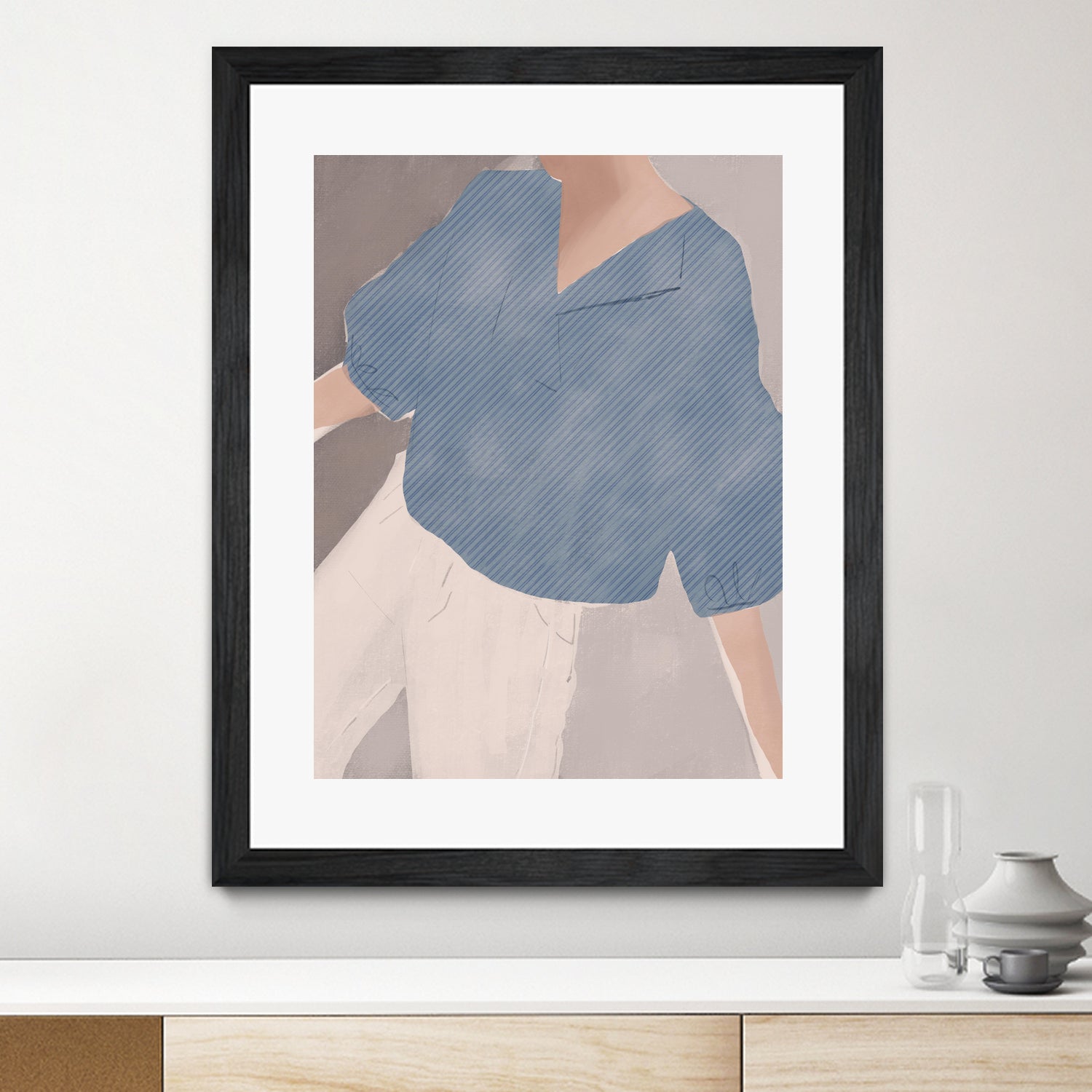 Striped Shirt Wanderer by Little on GIANT ART - illustration person