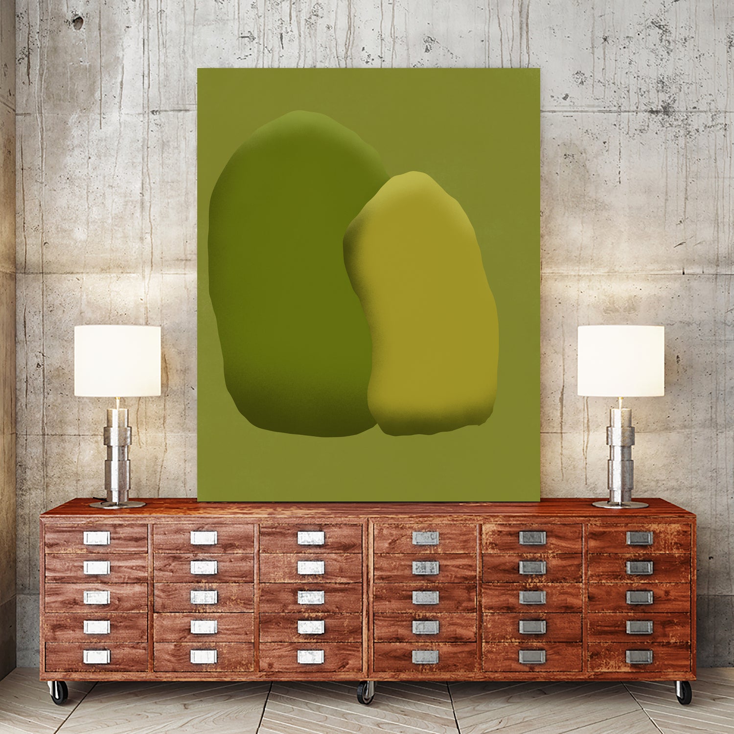 Stacking stone in green by Little on GIANT ART - illustration green