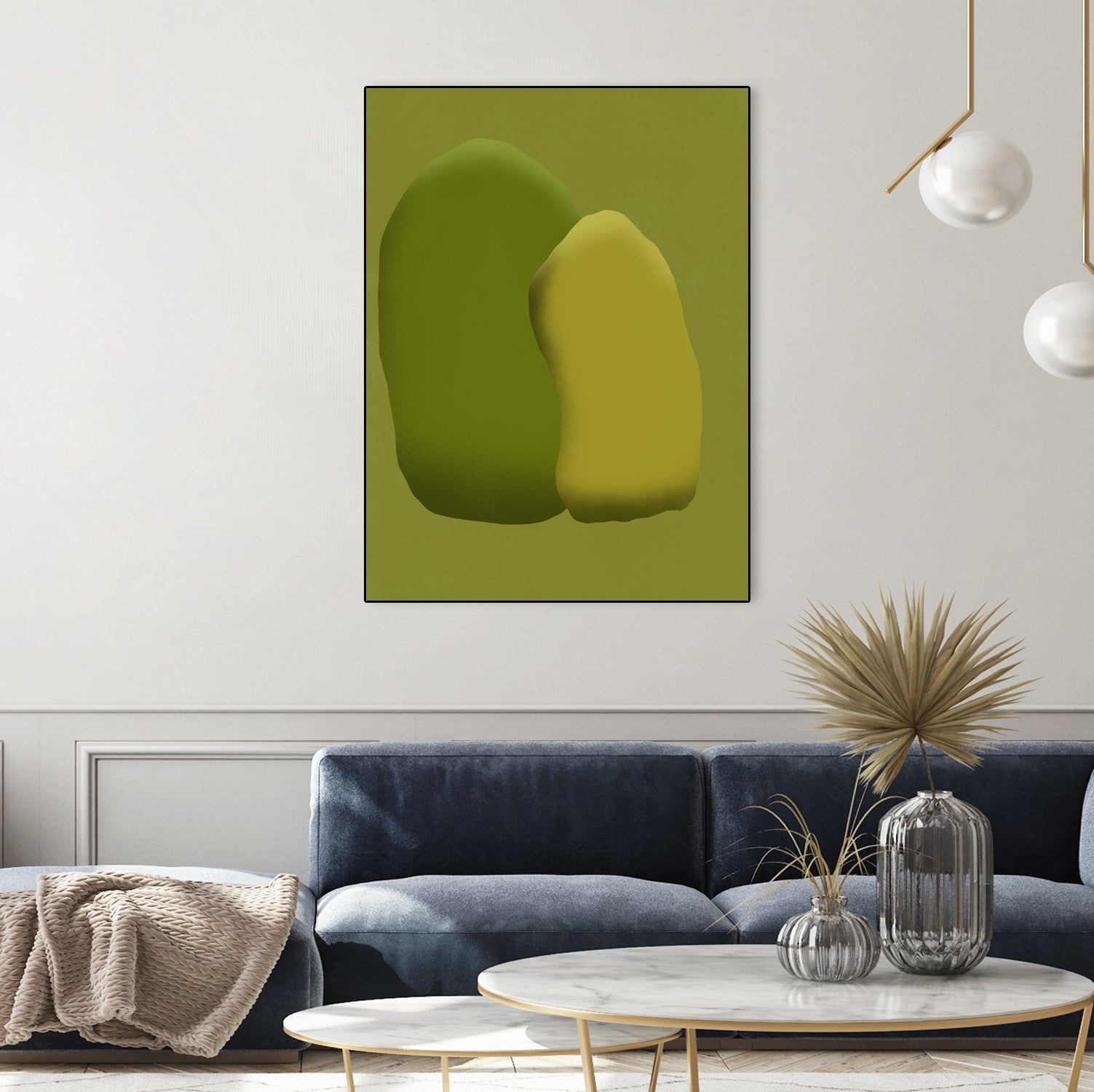 Stacking stone in green by Little on GIANT ART - illustration green