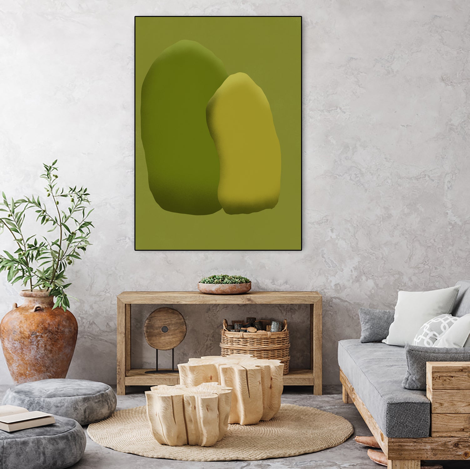 Stacking stone in green by Little on GIANT ART - illustration green