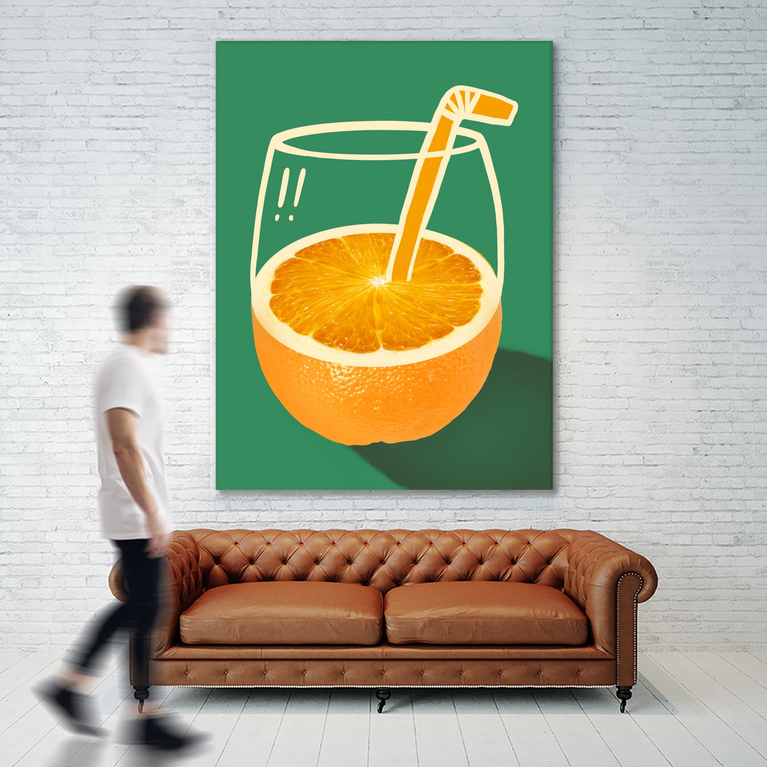Vibrant Orange Cleverly Illustrated by Little Dean on GIANT ART - orange illustration food and drinks orange illustration