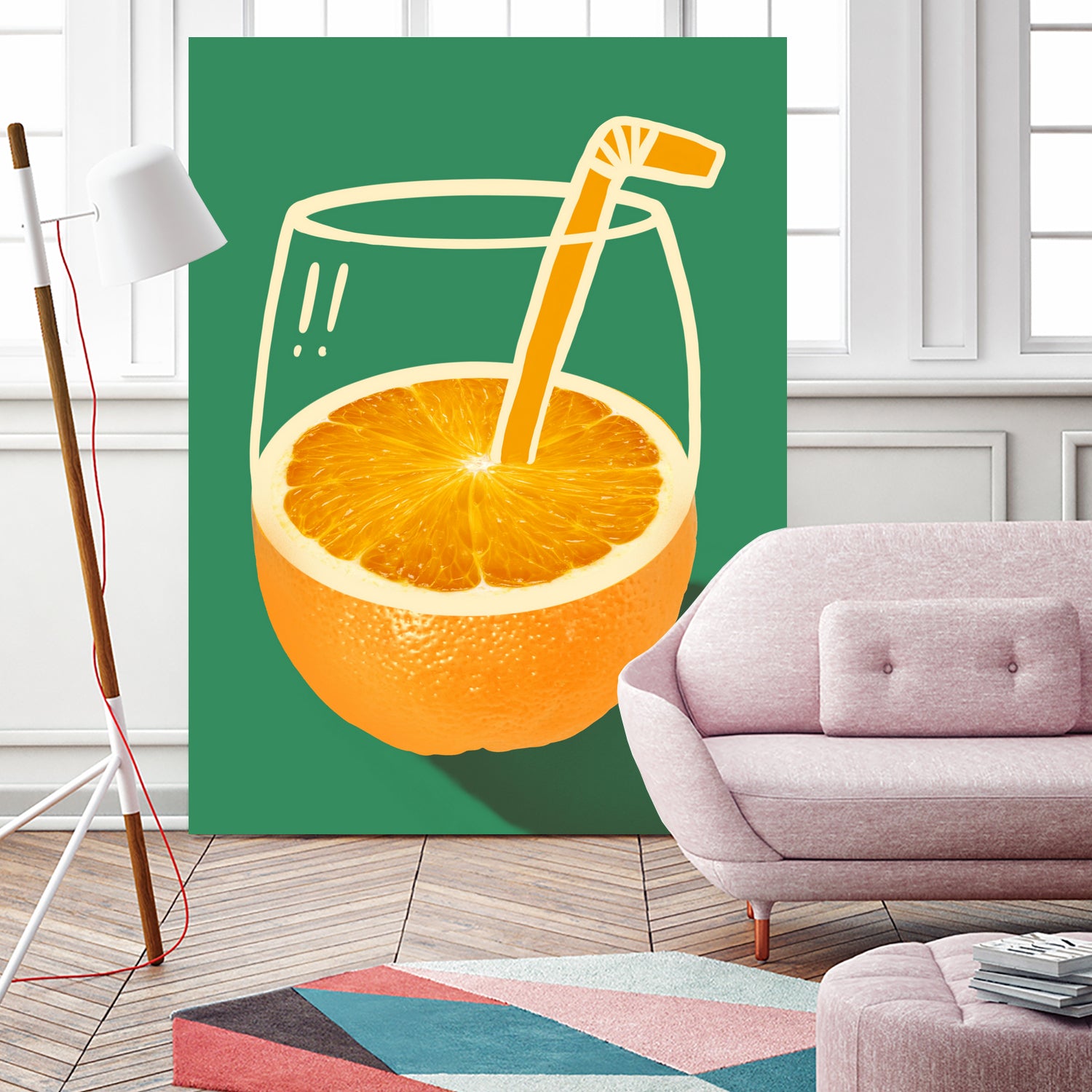 Vibrant Orange Cleverly Illustrated by Little Dean on GIANT ART - orange illustration food and drinks orange illustration