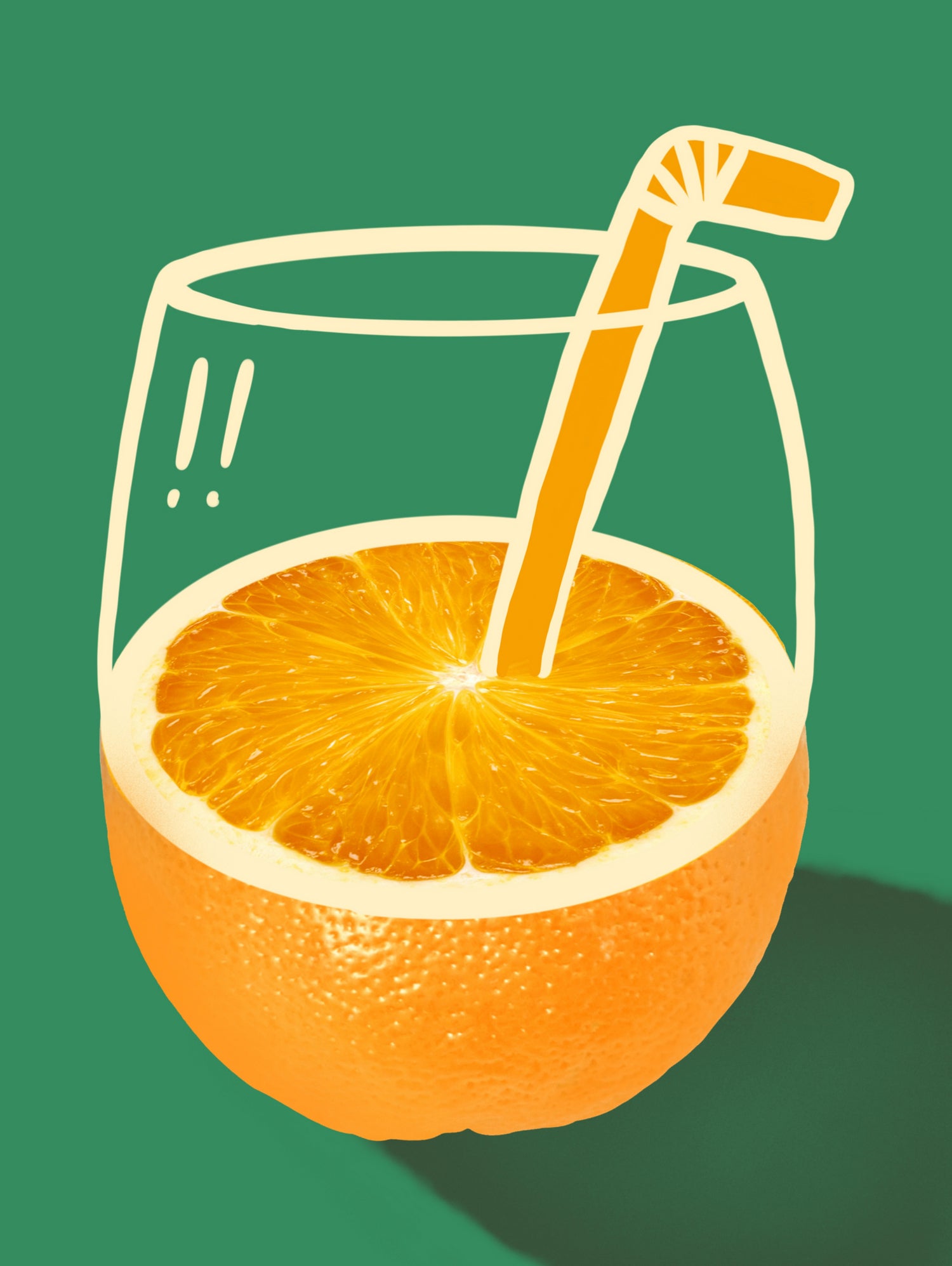 Vibrant Orange Cleverly Illustrated by Little Dean on GIANT ART - orange illustration food and drinks orange illustration