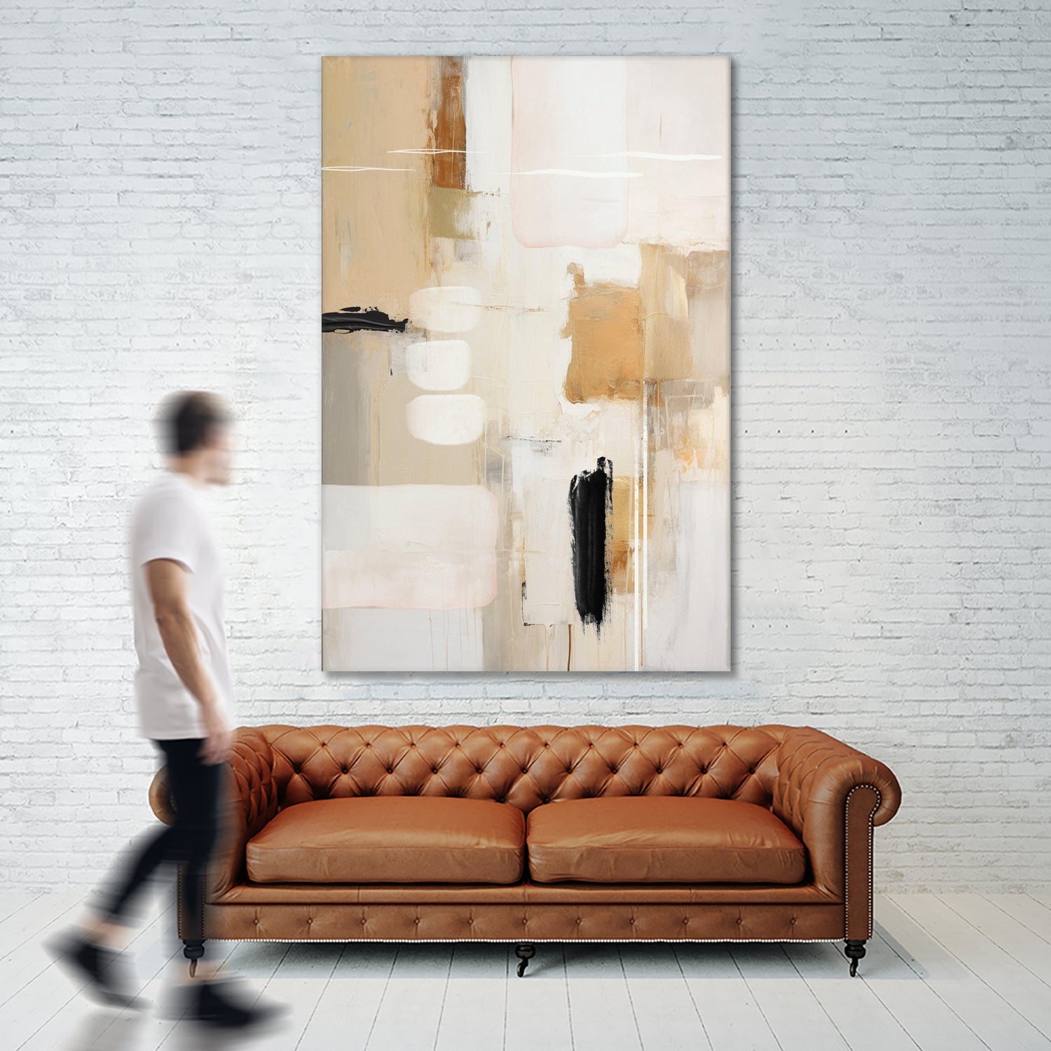 Abstract In Beige 2 by Sally on GIANT ART - orange abstact