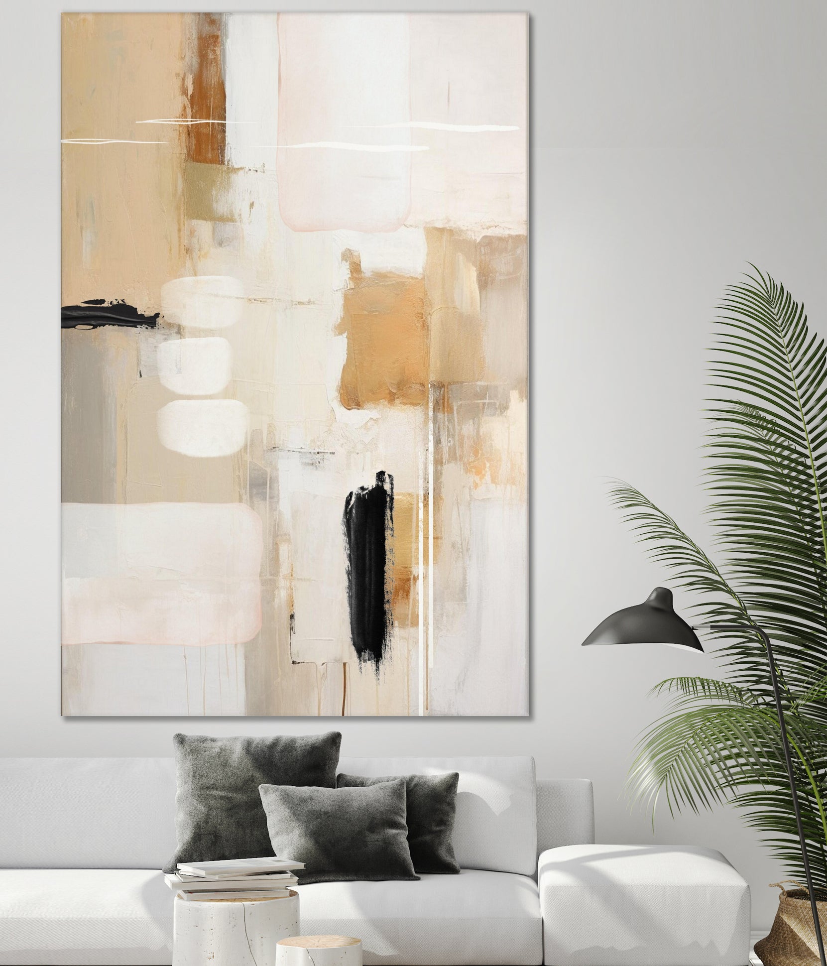 Abstract In Beige 2 by Sally on GIANT ART - orange abstact