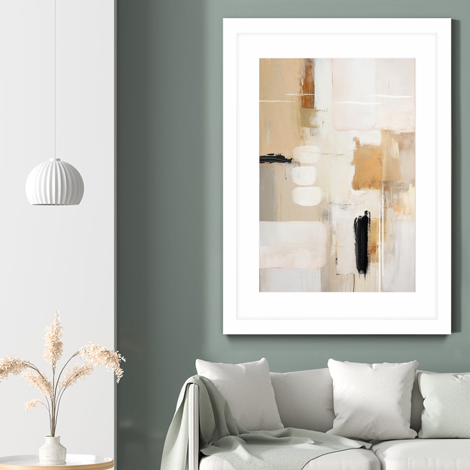 Abstract In Beige 2 by Sally on GIANT ART - orange abstact