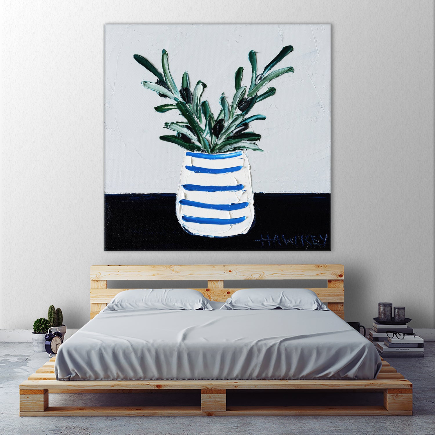 Navy Olive Master by Angela on GIANT ART - green illustration painterly