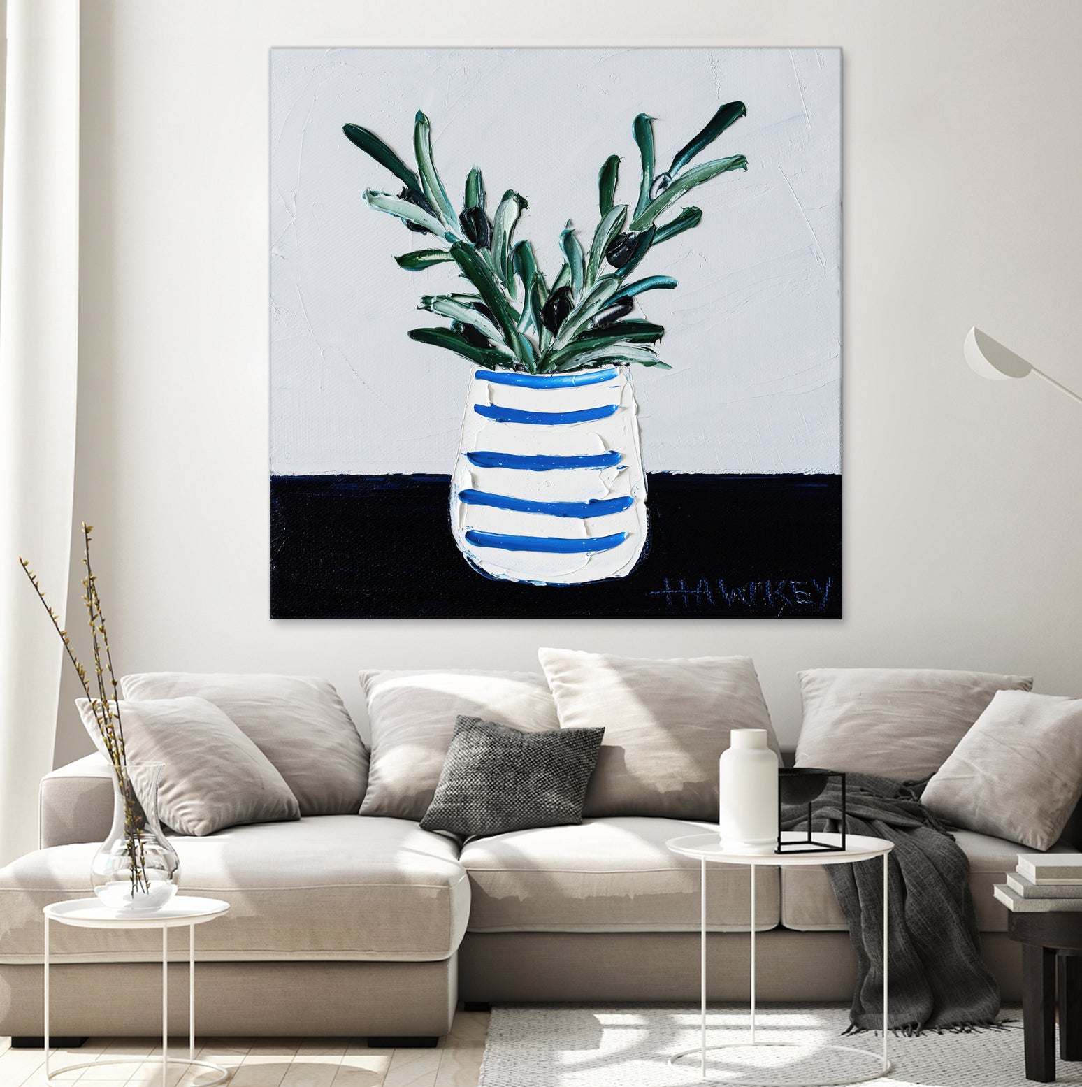 Navy Olive Master by Angela on GIANT ART - green illustration painterly