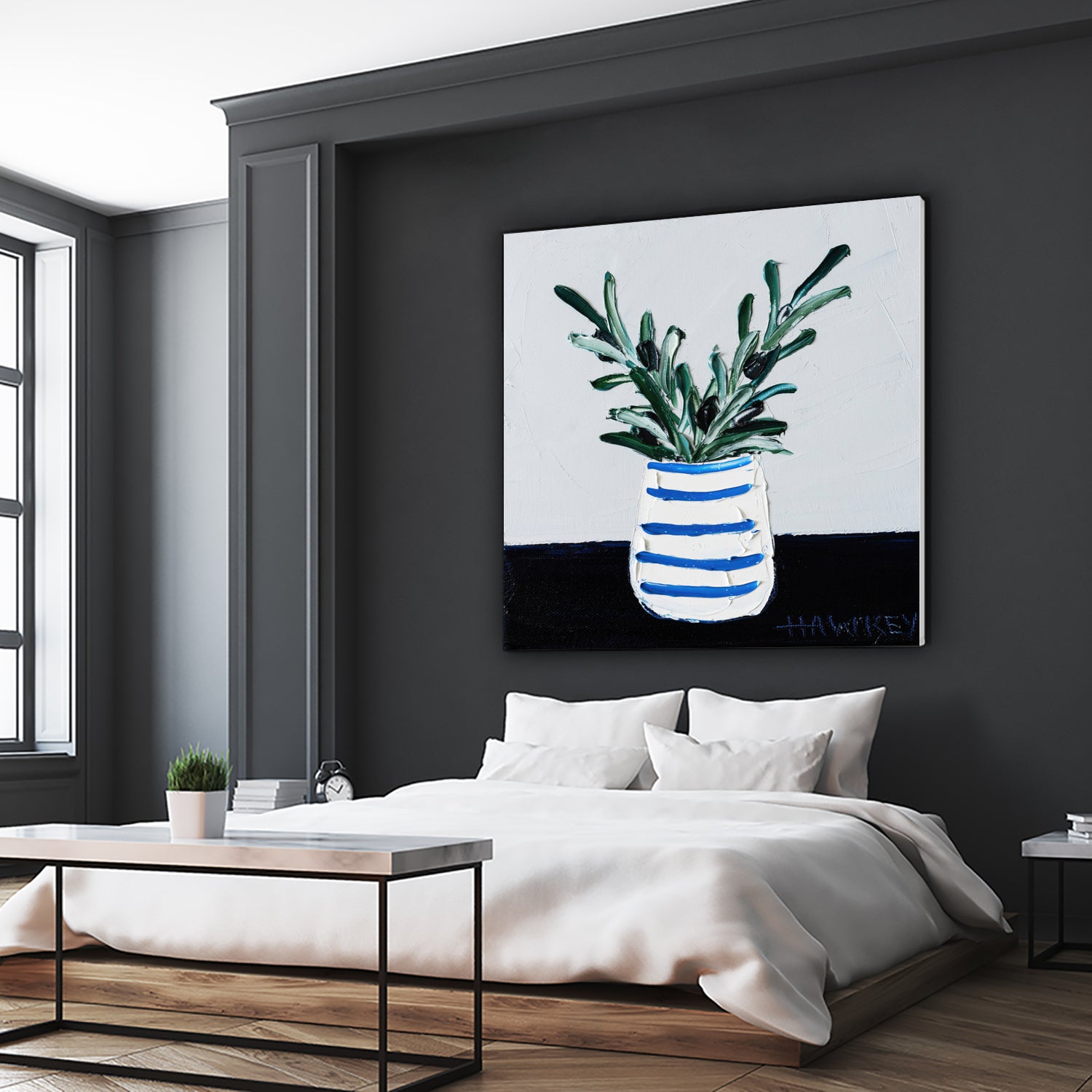 Navy Olive Master by Angela on GIANT ART - green illustration painterly