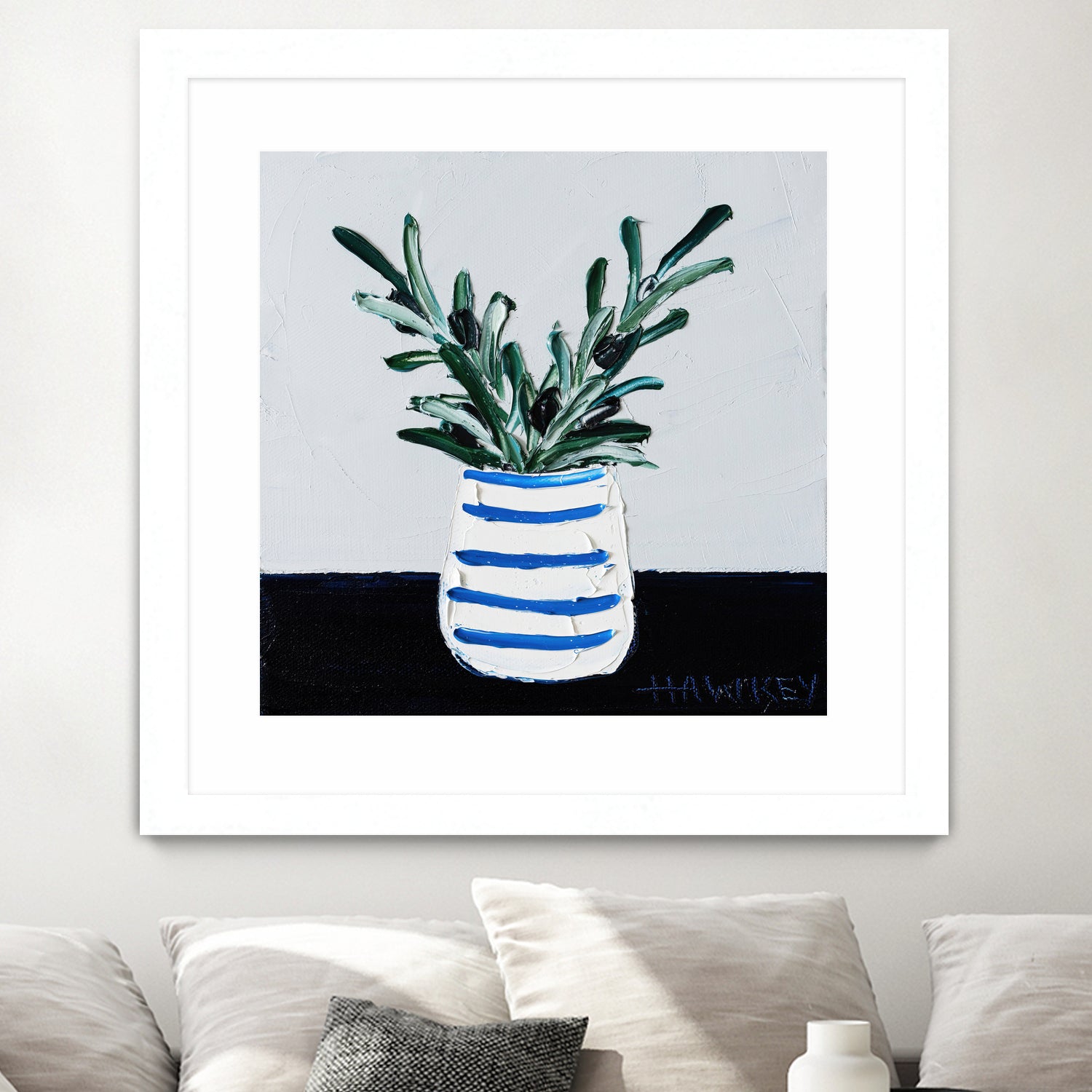 Navy Olive Master by Angela on GIANT ART - green illustration painterly