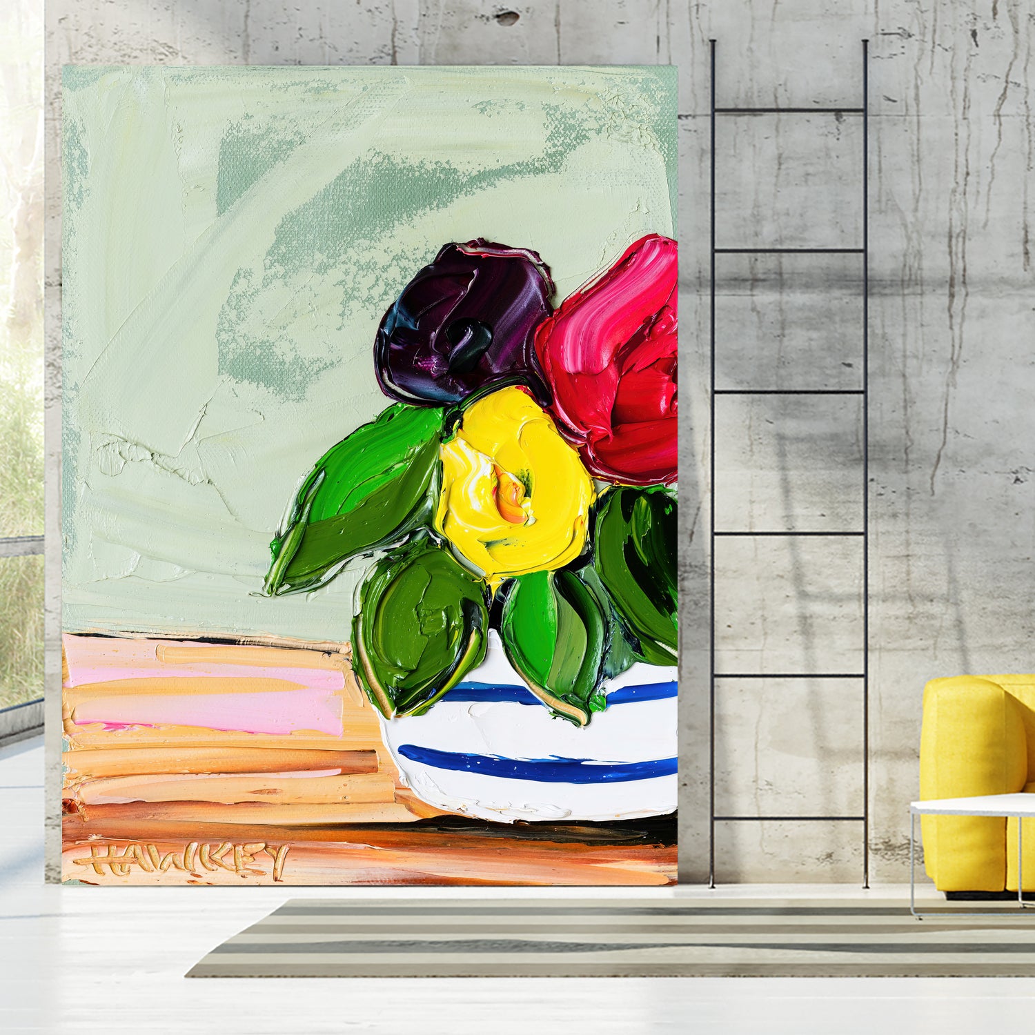 Cherished Aha Master by Angela on GIANT ART - red flowers floral