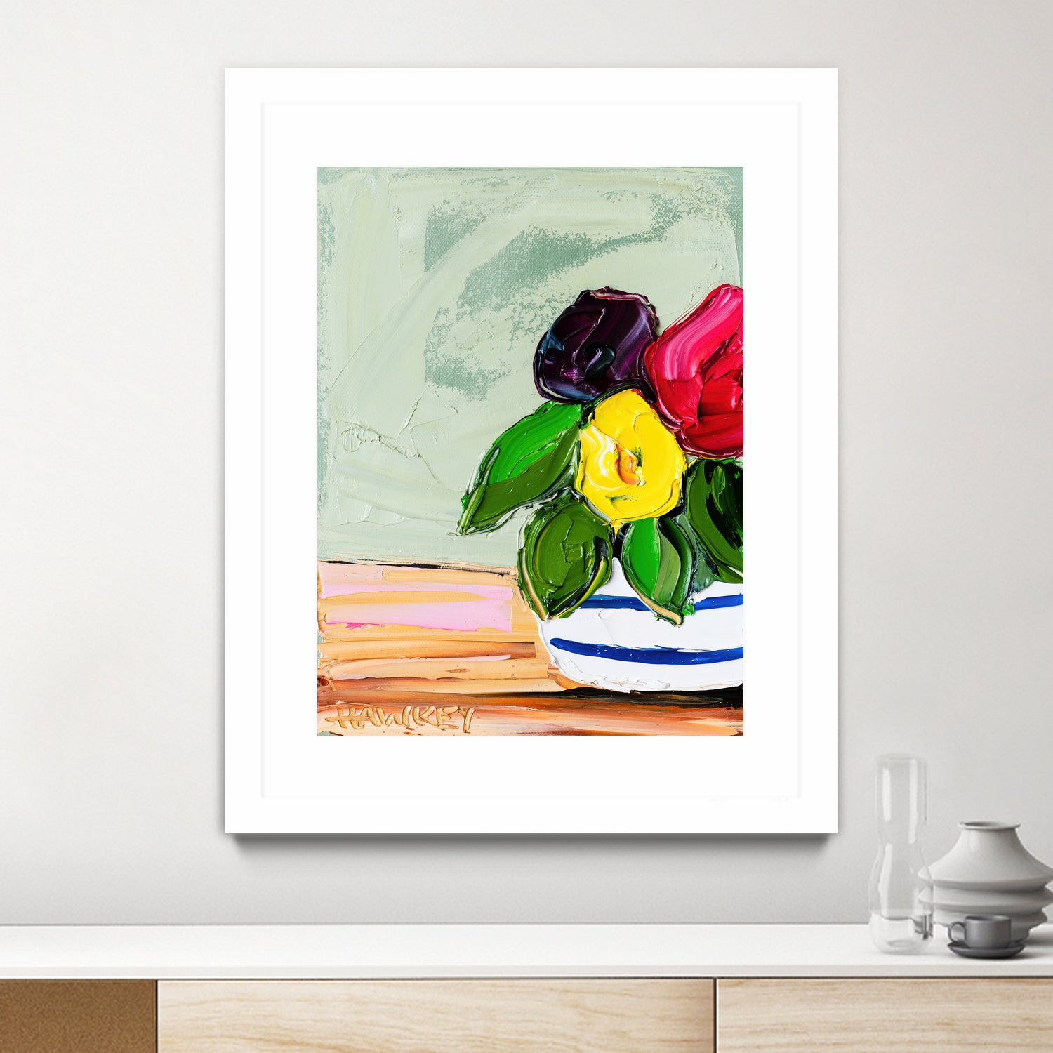 Cherished Aha Master by Angela on GIANT ART - red flowers floral