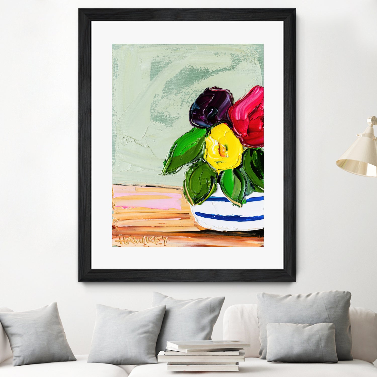 Cherished Aha Master by Angela on GIANT ART - red flowers floral