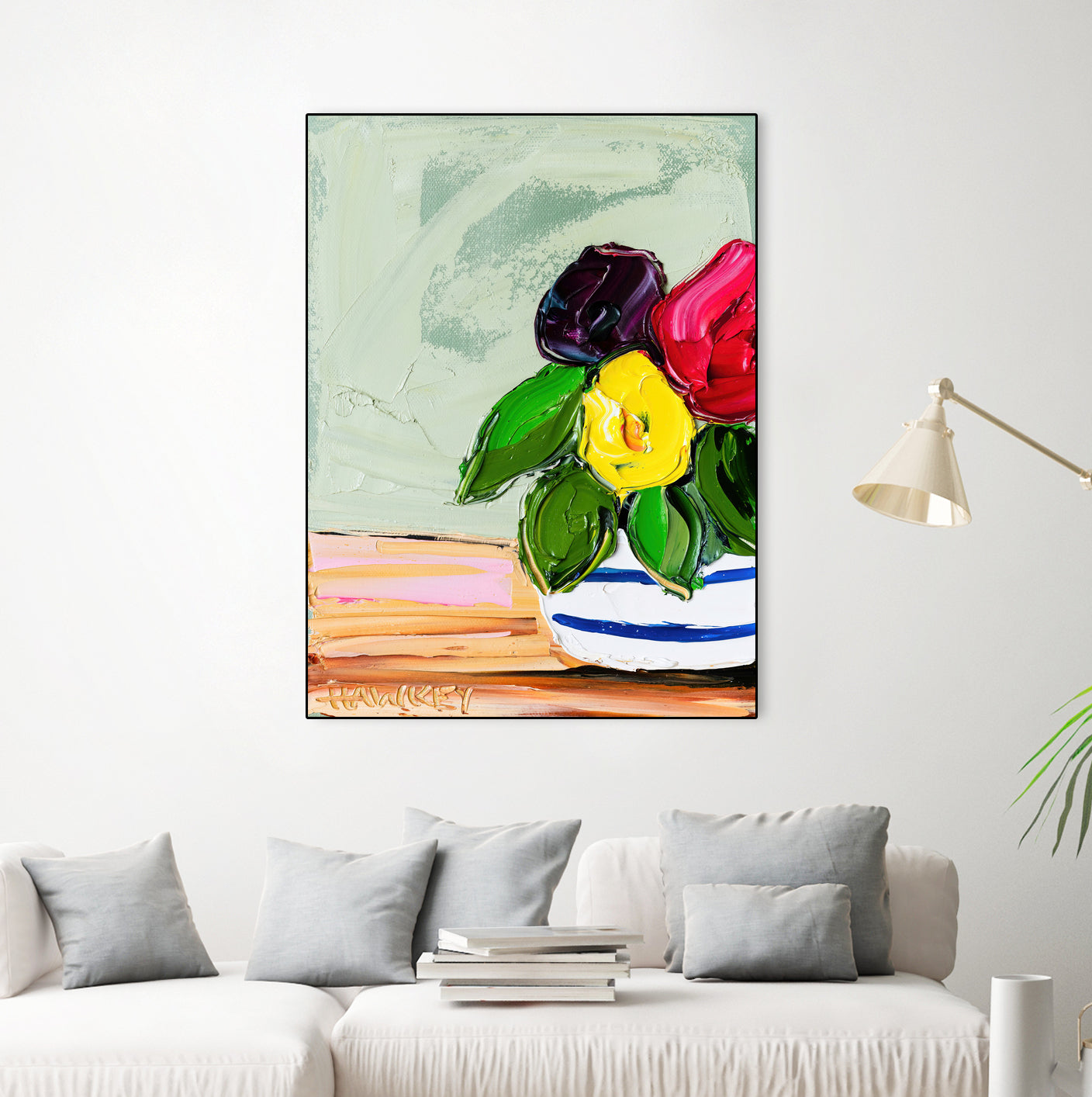 Cherished Aha Master by Angela on GIANT ART - red flowers floral