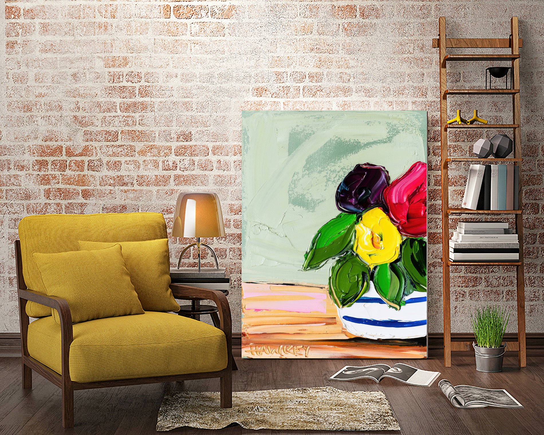 Cherished Aha Master by Angela on GIANT ART - red flowers floral