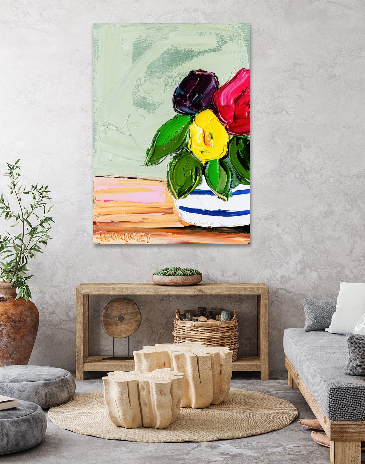 Cherished Aha Master by Angela on GIANT ART - red flowers floral