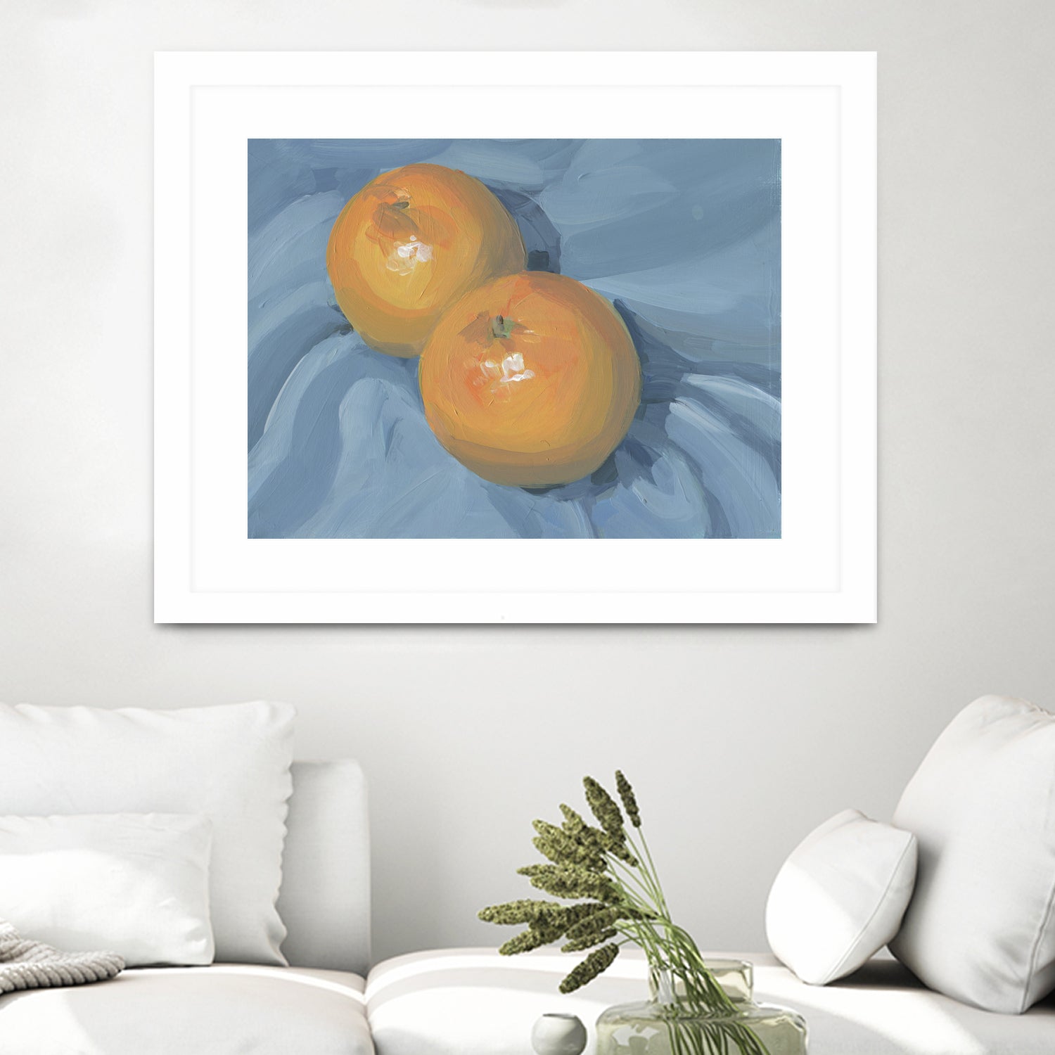 Oranges on Blue by Carrie on GIANT ART - illustration painterly