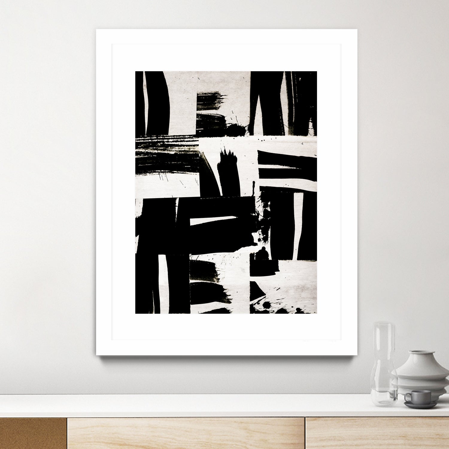 Wabi Sabi Black and White Abstract by Iris Lehnhardt on GIANT ART - collage paintings collage