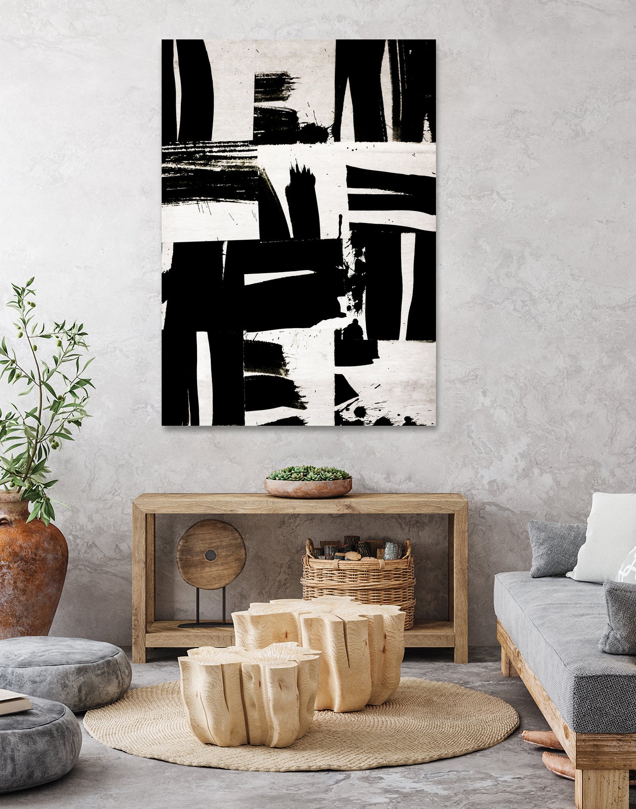 Wabi Sabi Black and White Abstract by Iris Lehnhardt on GIANT ART - collage paintings collage