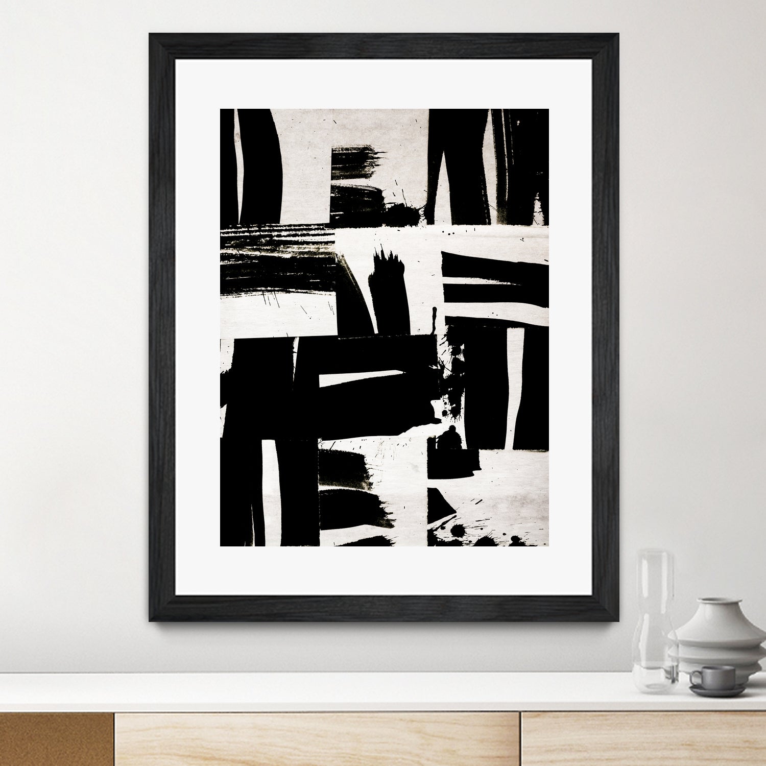 Wabi Sabi Black and White Abstract by Iris Lehnhardt on GIANT ART - collage paintings collage