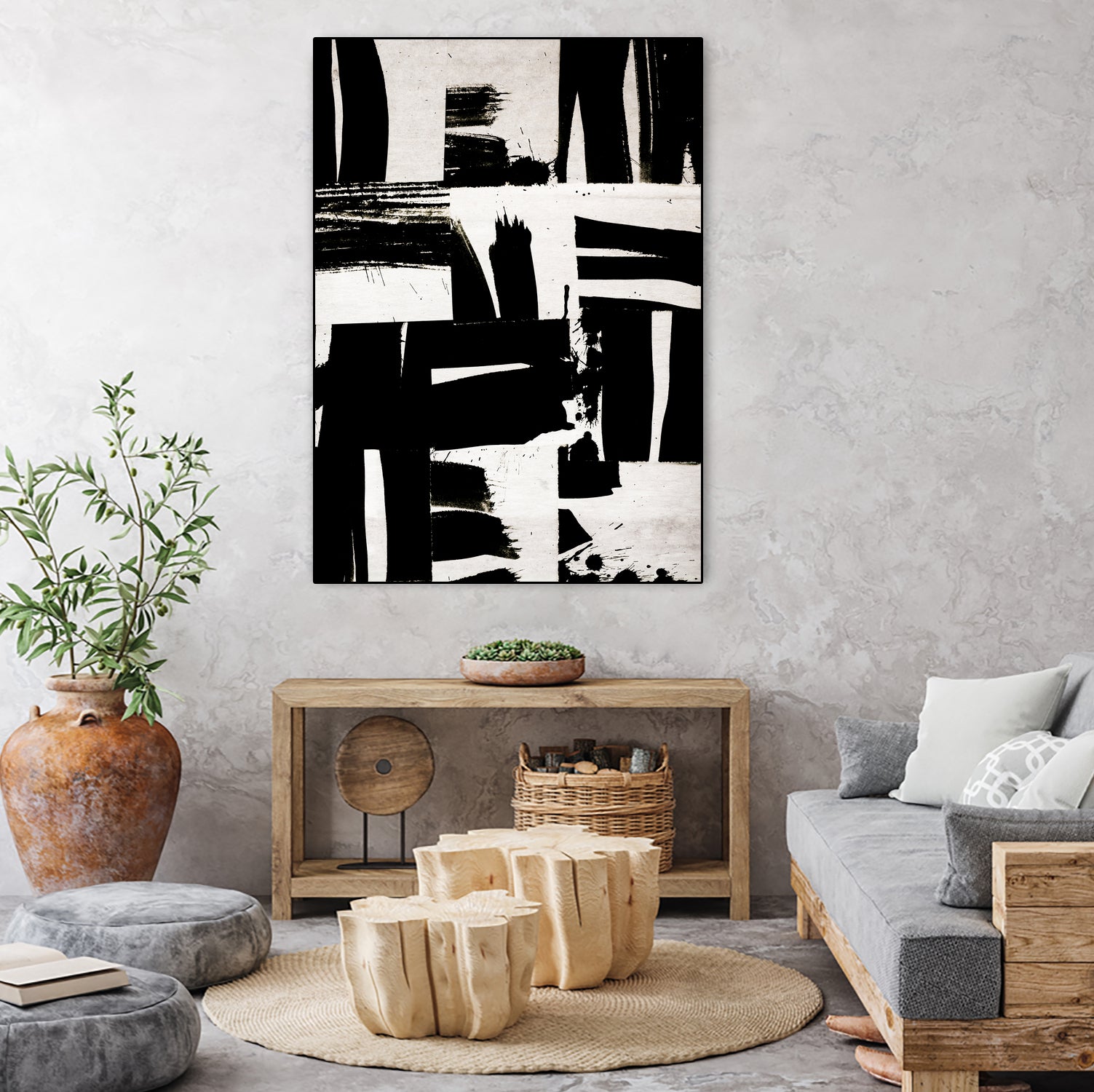 Wabi Sabi Black and White Abstract by Iris Lehnhardt on GIANT ART - collage paintings collage