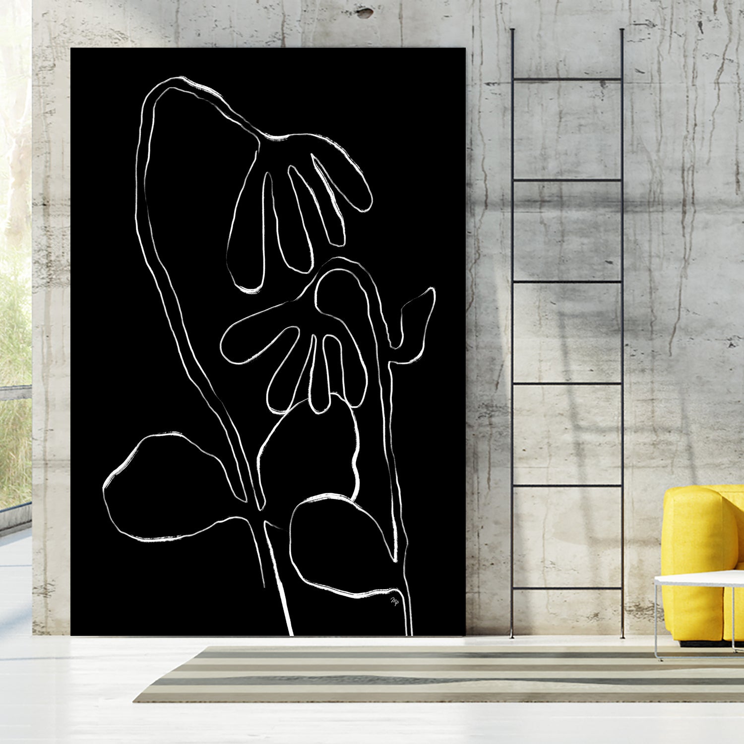Flower and Leaves Sketch by Martina on GIANT ART - flowers and plants monochrome art