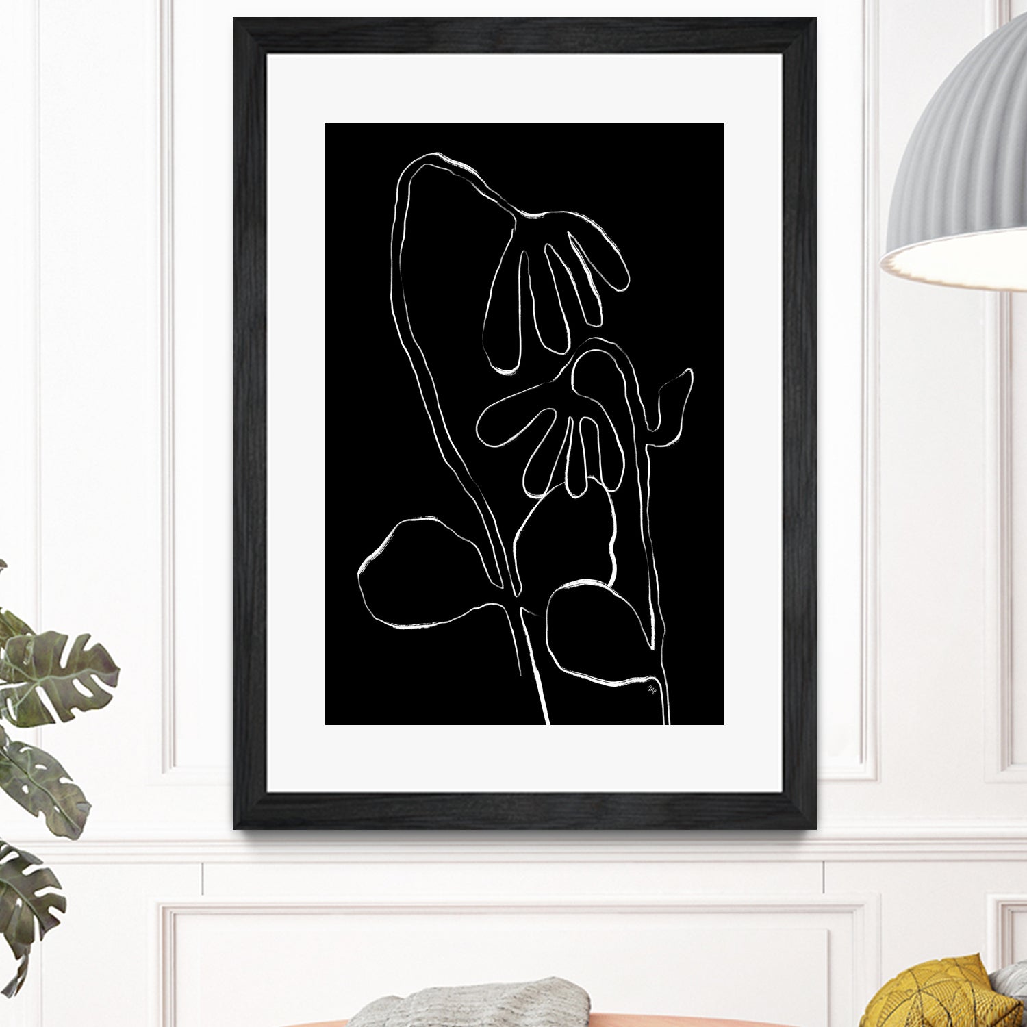 Flower and Leaves Sketch by Martina on GIANT ART - flowers and plants monochrome art