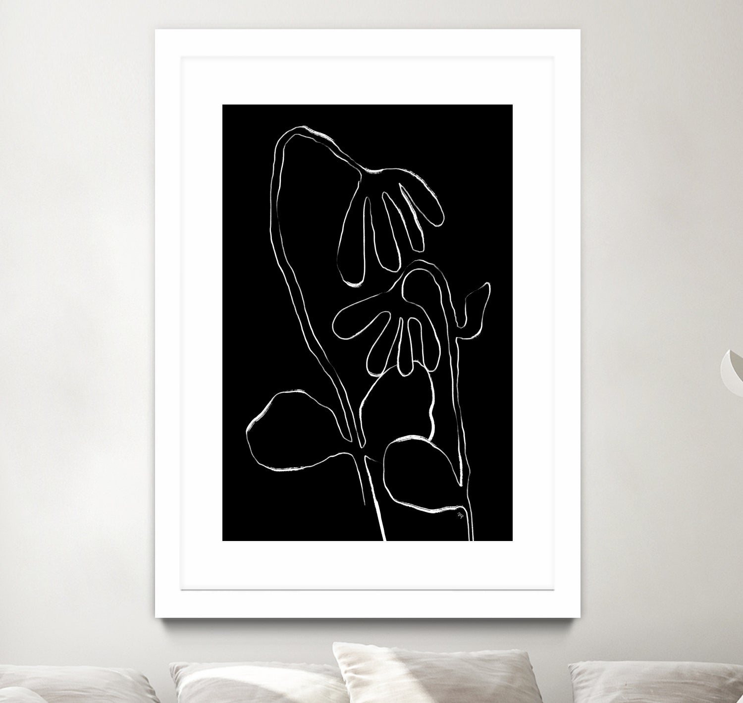 Flower and Leaves Sketch by Martina on GIANT ART - flowers and plants monochrome art