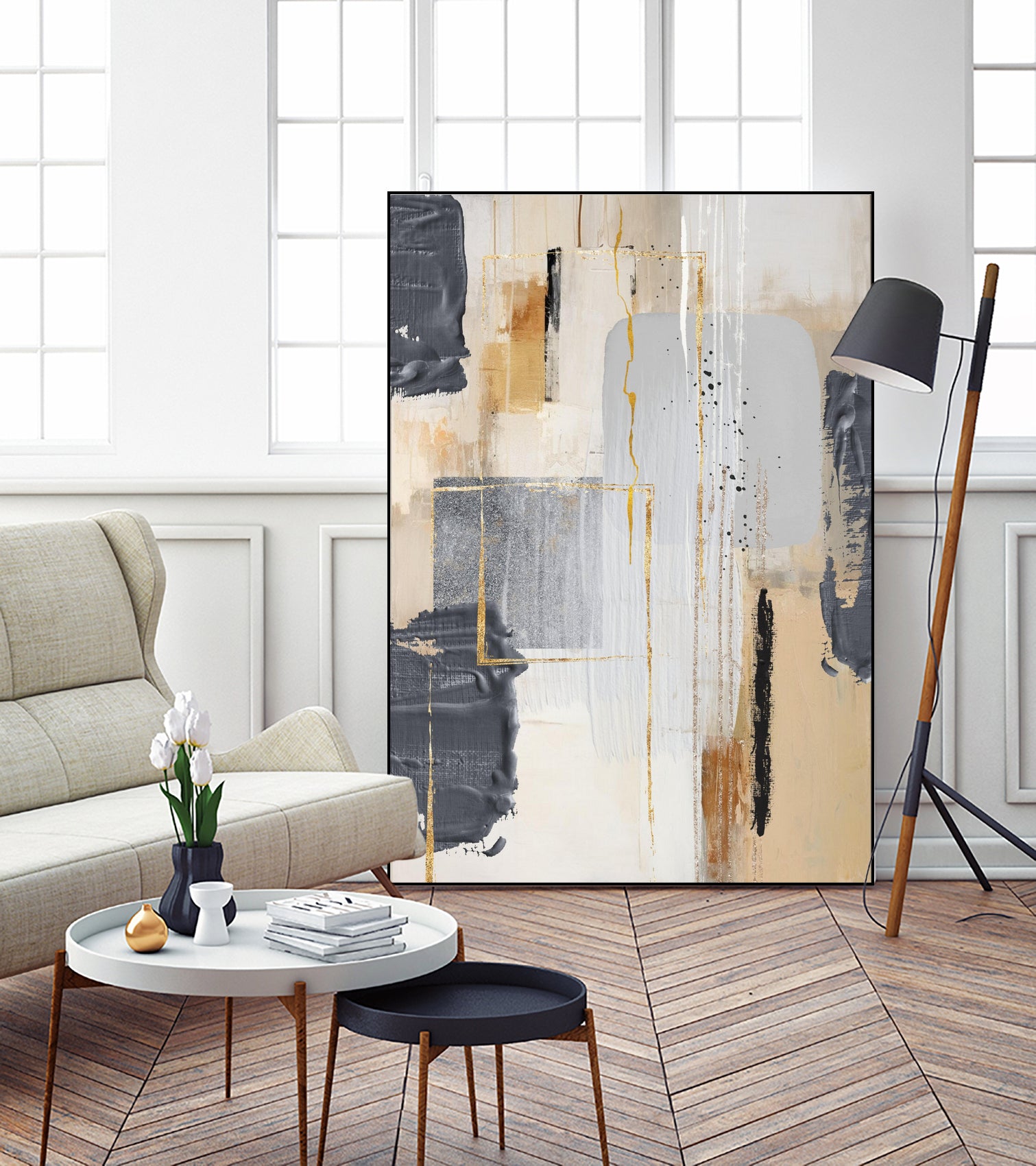 Neutral With Grey 2 by Sally on GIANT ART - illustration sally ann moss