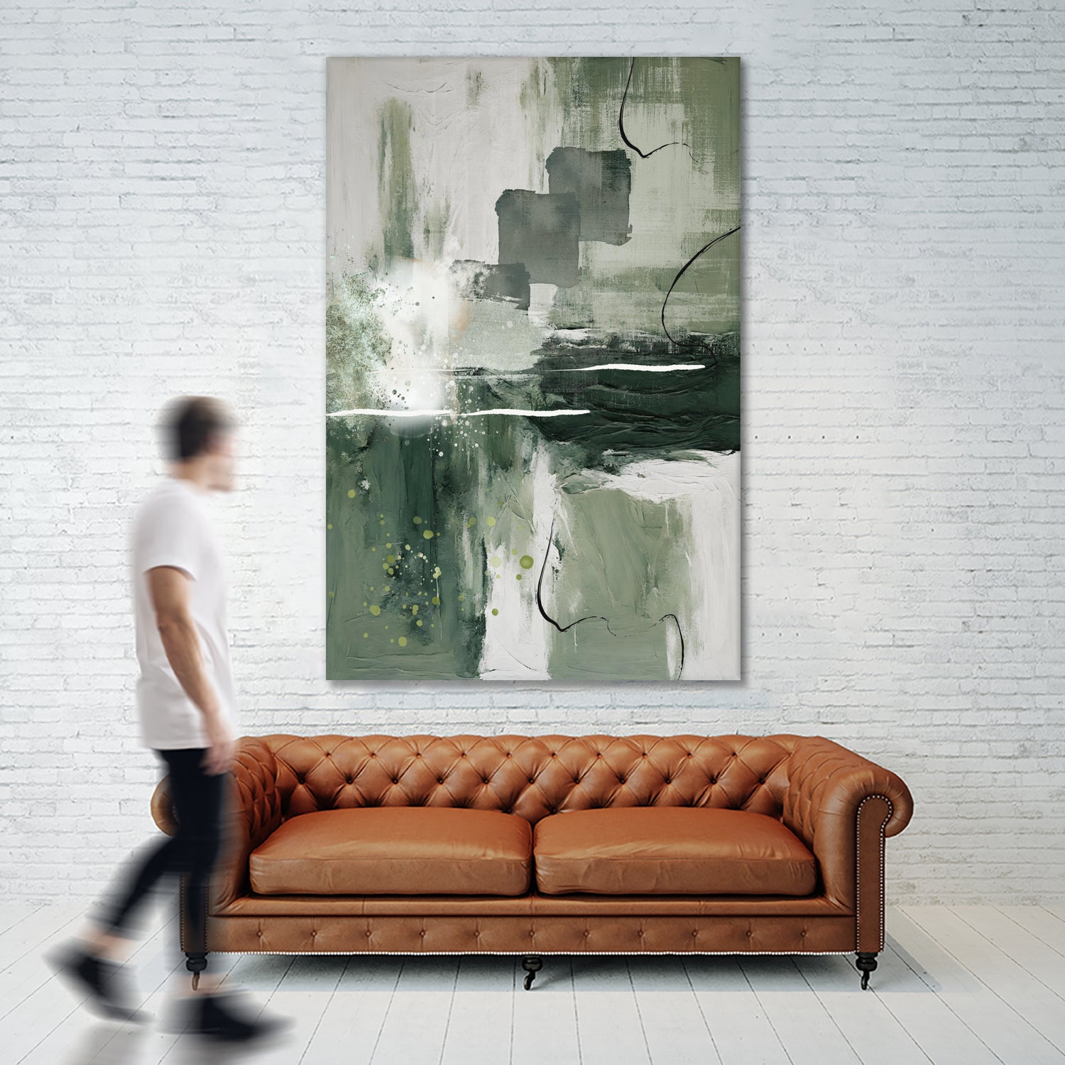 Canvas Greens 1 by Sally on GIANT ART - ann moss