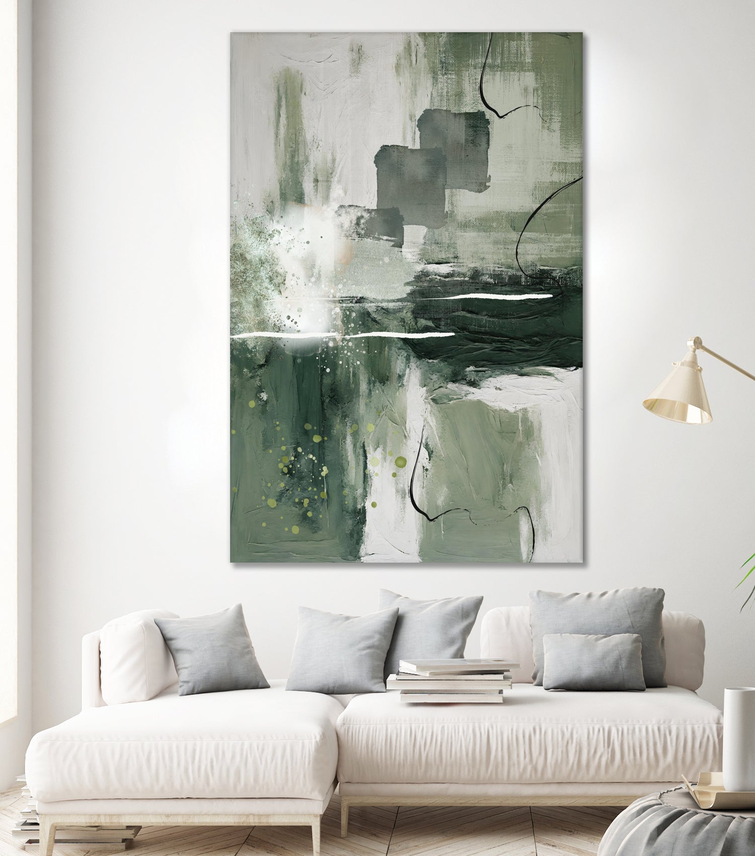 Canvas Greens 1 by Sally on GIANT ART - ann moss