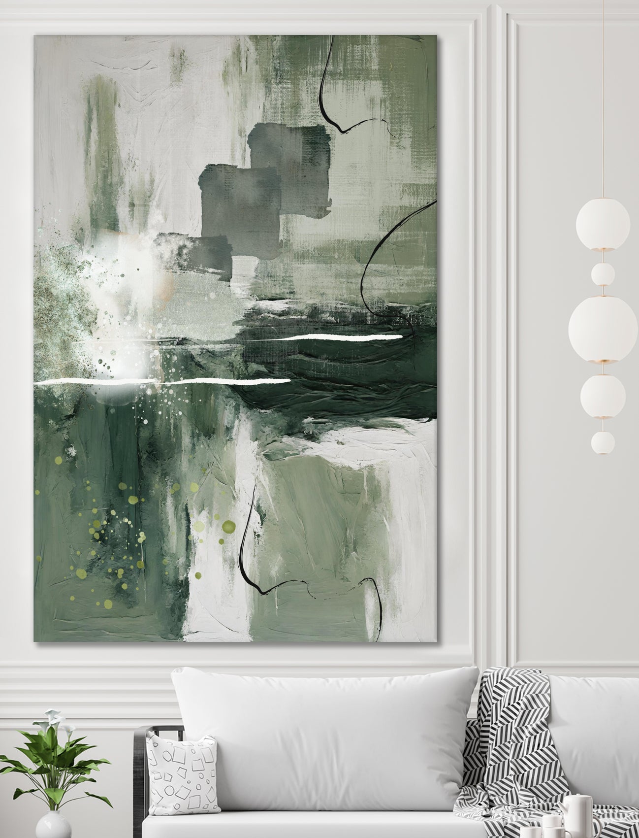 Canvas Greens 1 by Sally on GIANT ART - ann moss