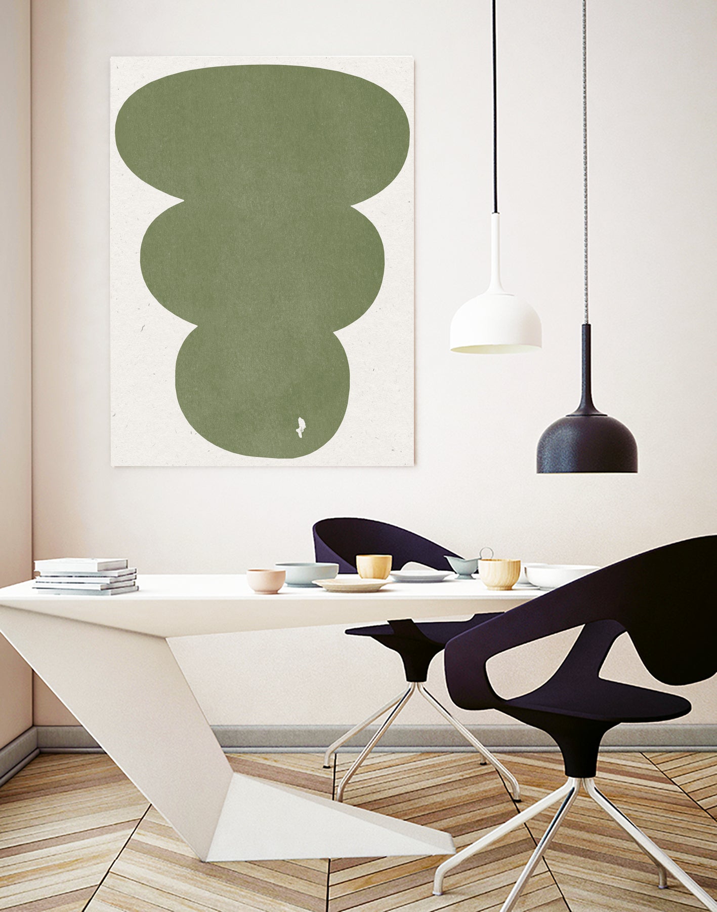 Greenery Simple Retro Shapes by THE MIUUS STUDIO on GIANT ART - abstract abstract