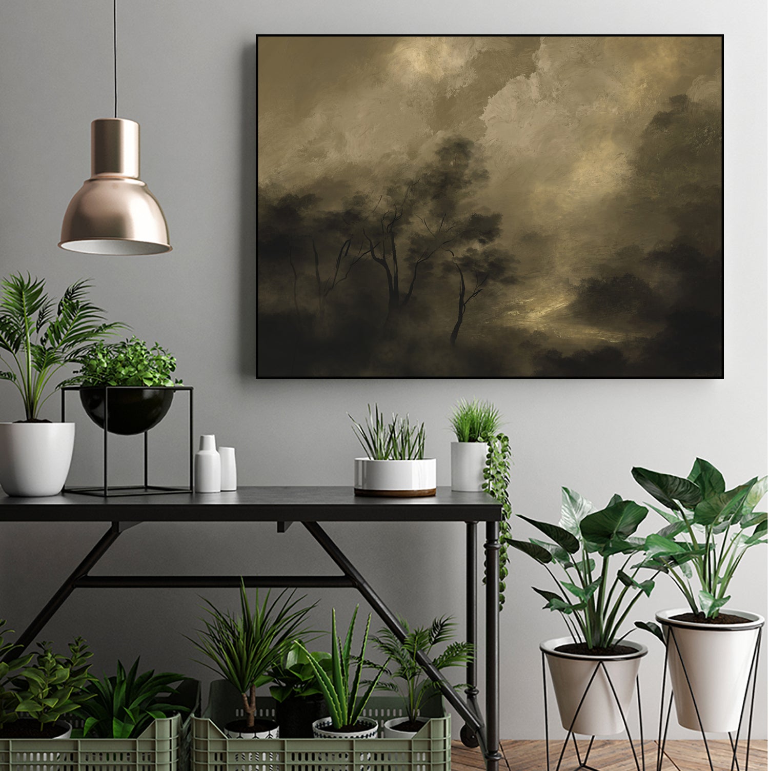 Moody Woods by Dan Hobday on GIANT ART - green hobday