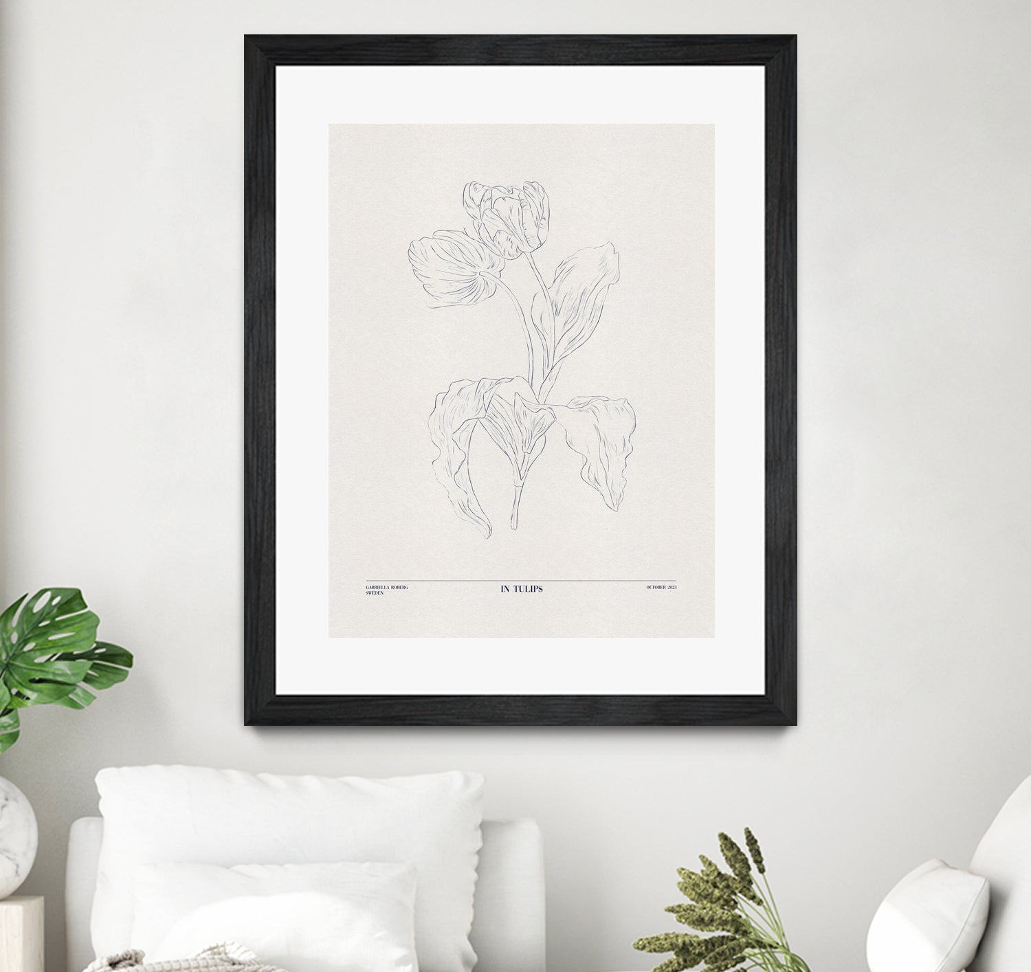 In Tulips (blue) by Gabriella Roberg on GIANT ART - line art gabriella roberg