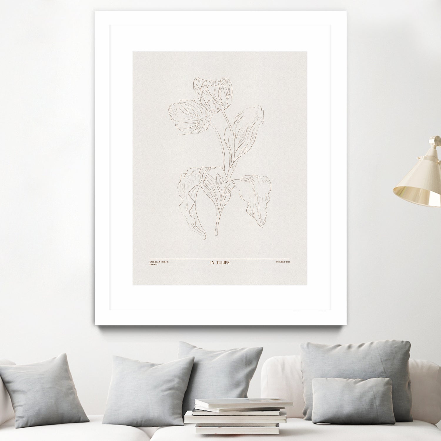 In Tulips (brown) by Gabriella Roberg on GIANT ART - line art gabriella roberg