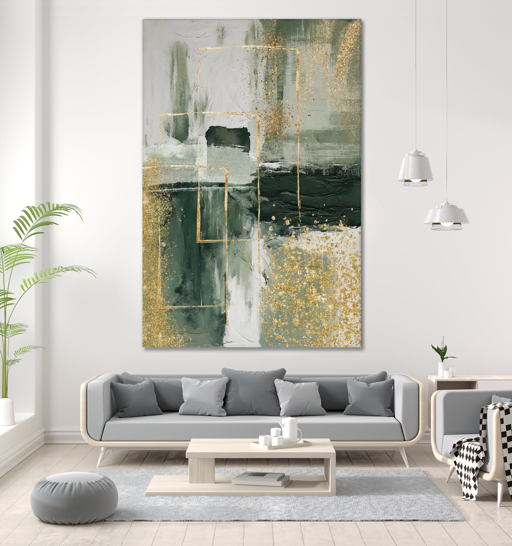 Green and Gold Moment 3 by Sally on GIANT ART - illustration sally ann moss