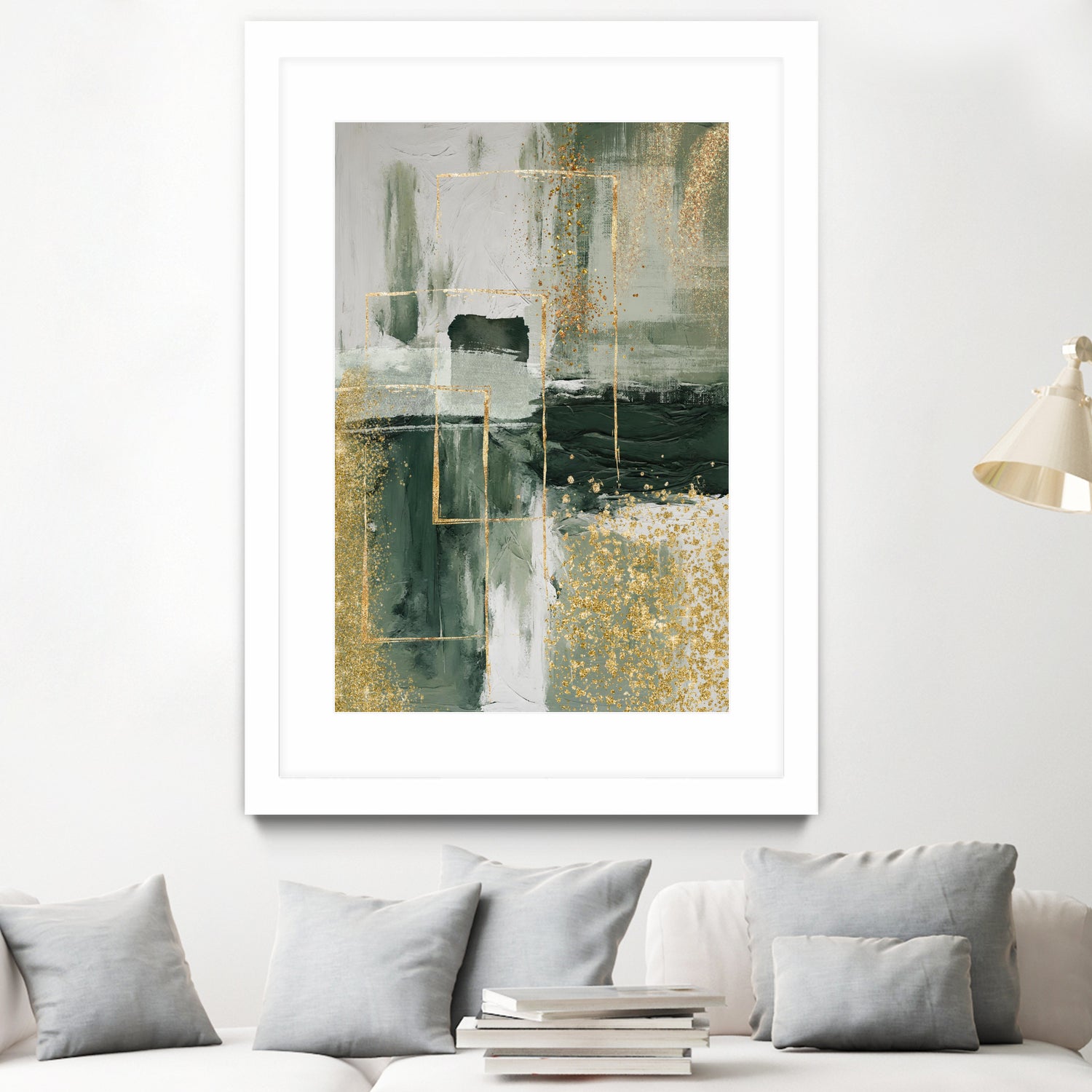 Green and Gold Moment 3 by Sally on GIANT ART - illustration sally ann moss