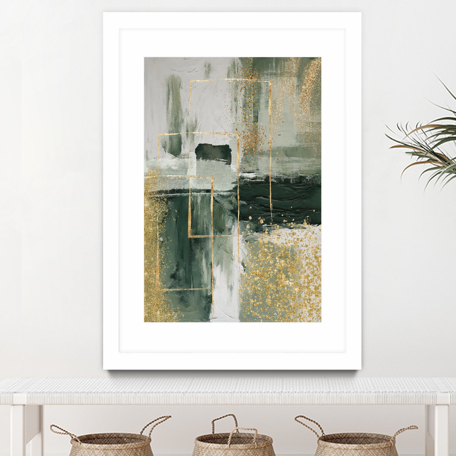 Green and Gold Moment 3 by Sally on GIANT ART - illustration sally ann moss