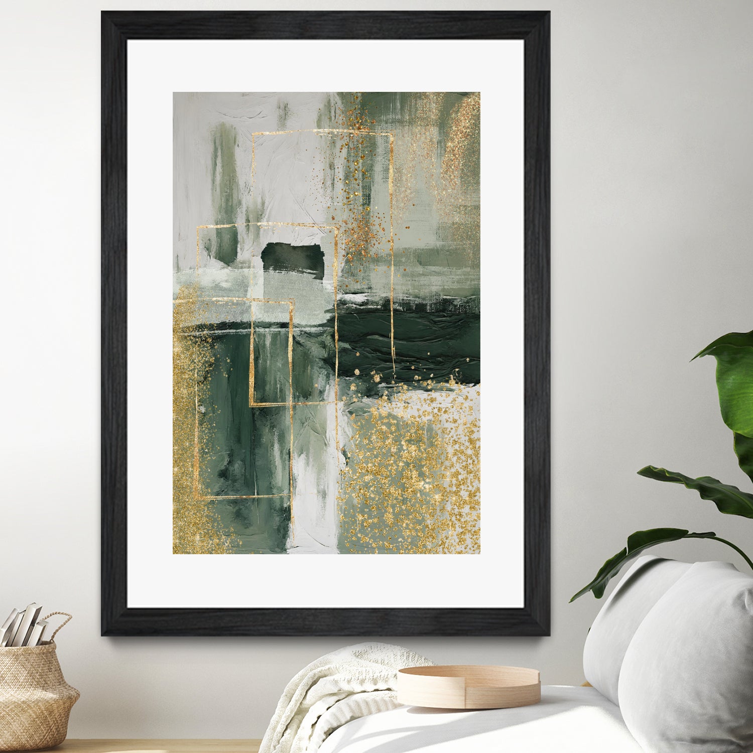 Green and Gold Moment 3 by Sally on GIANT ART - illustration sally ann moss