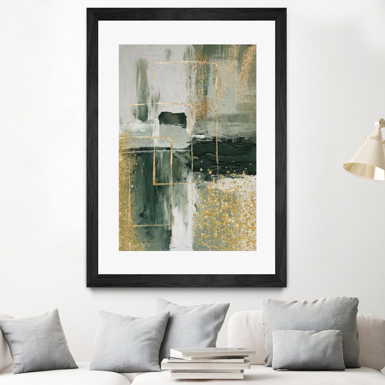 Green and Gold Moment 3 by Sally on GIANT ART - illustration sally ann moss