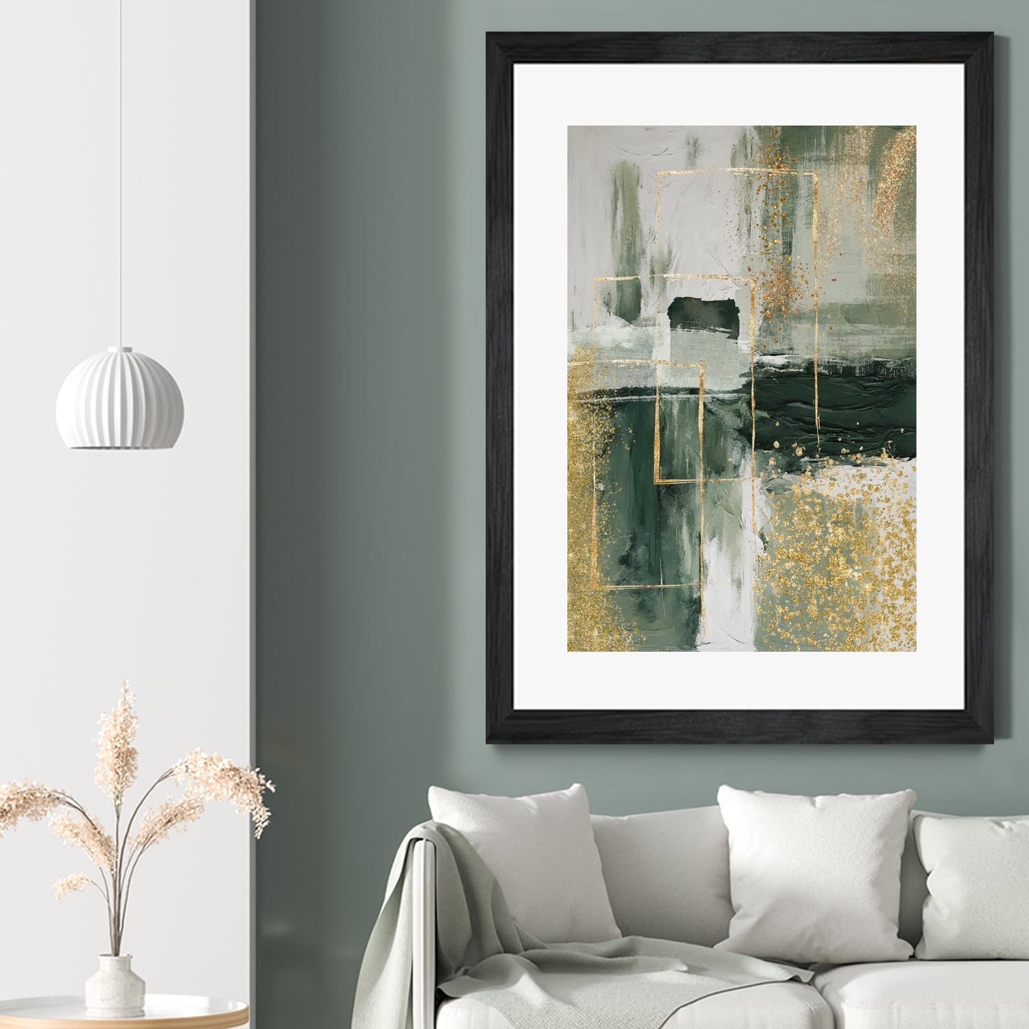 Green and Gold Moment 3 by Sally on GIANT ART - illustration sally ann moss