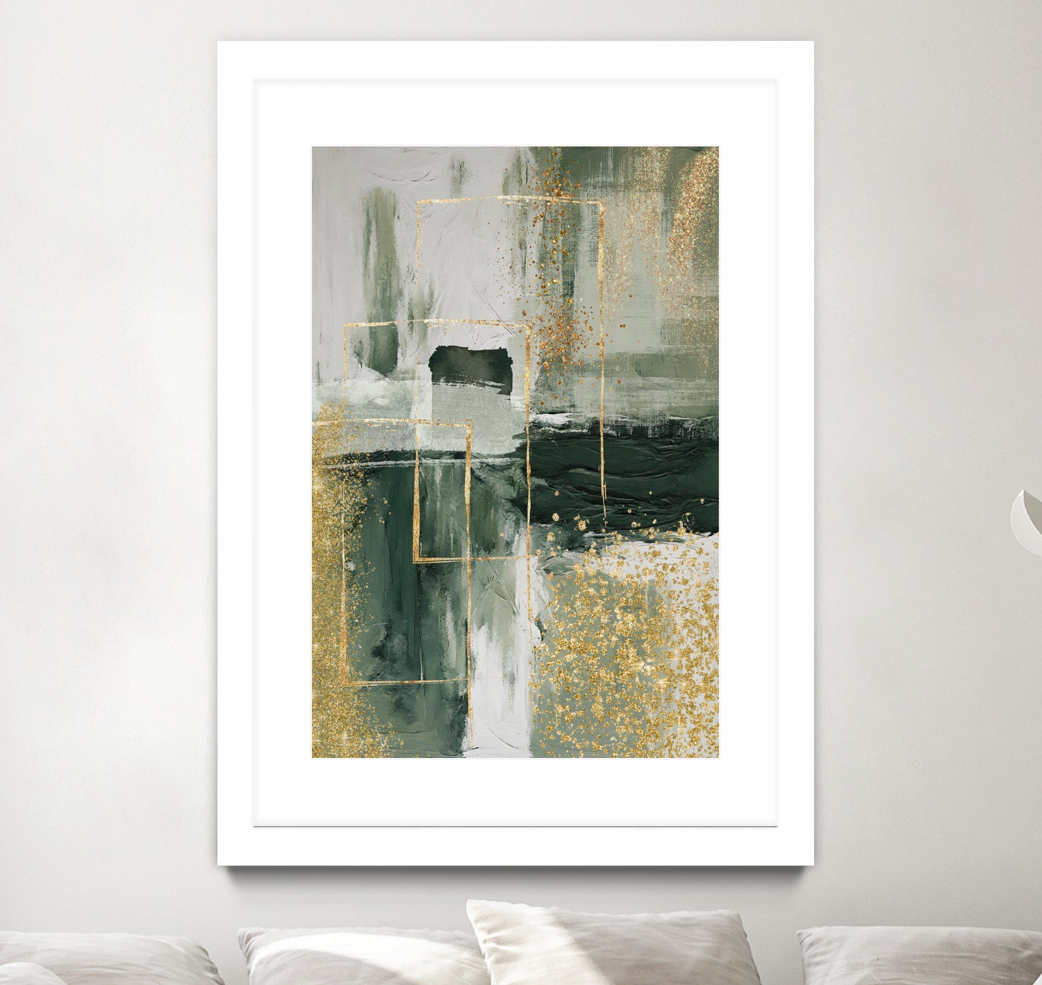 Green and Gold Moment 3 by Sally on GIANT ART - illustration sally ann moss