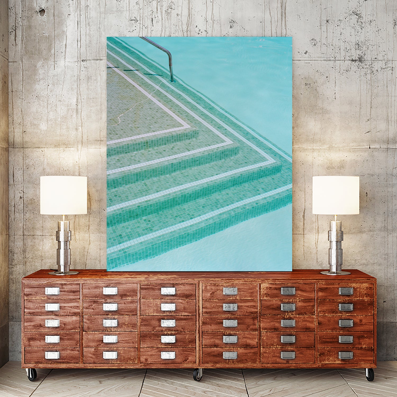 Palm Springs Pool Day II by Bethany on GIANT ART - photography aqua